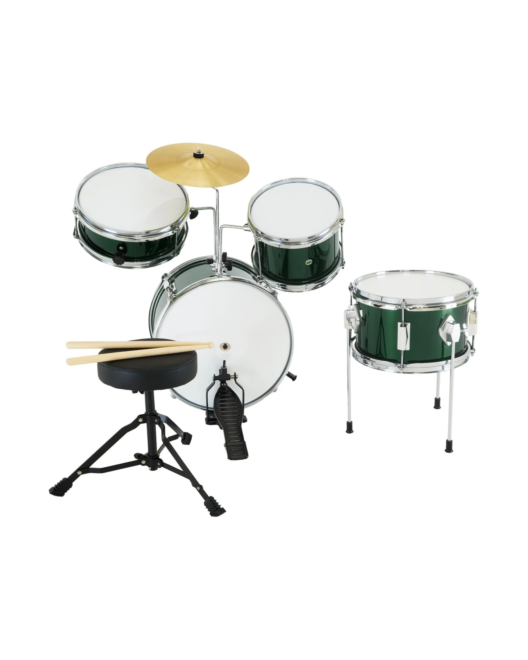 3 Karrera Kids 4pc Drum Set Kit in Green - Green, 3 of 7