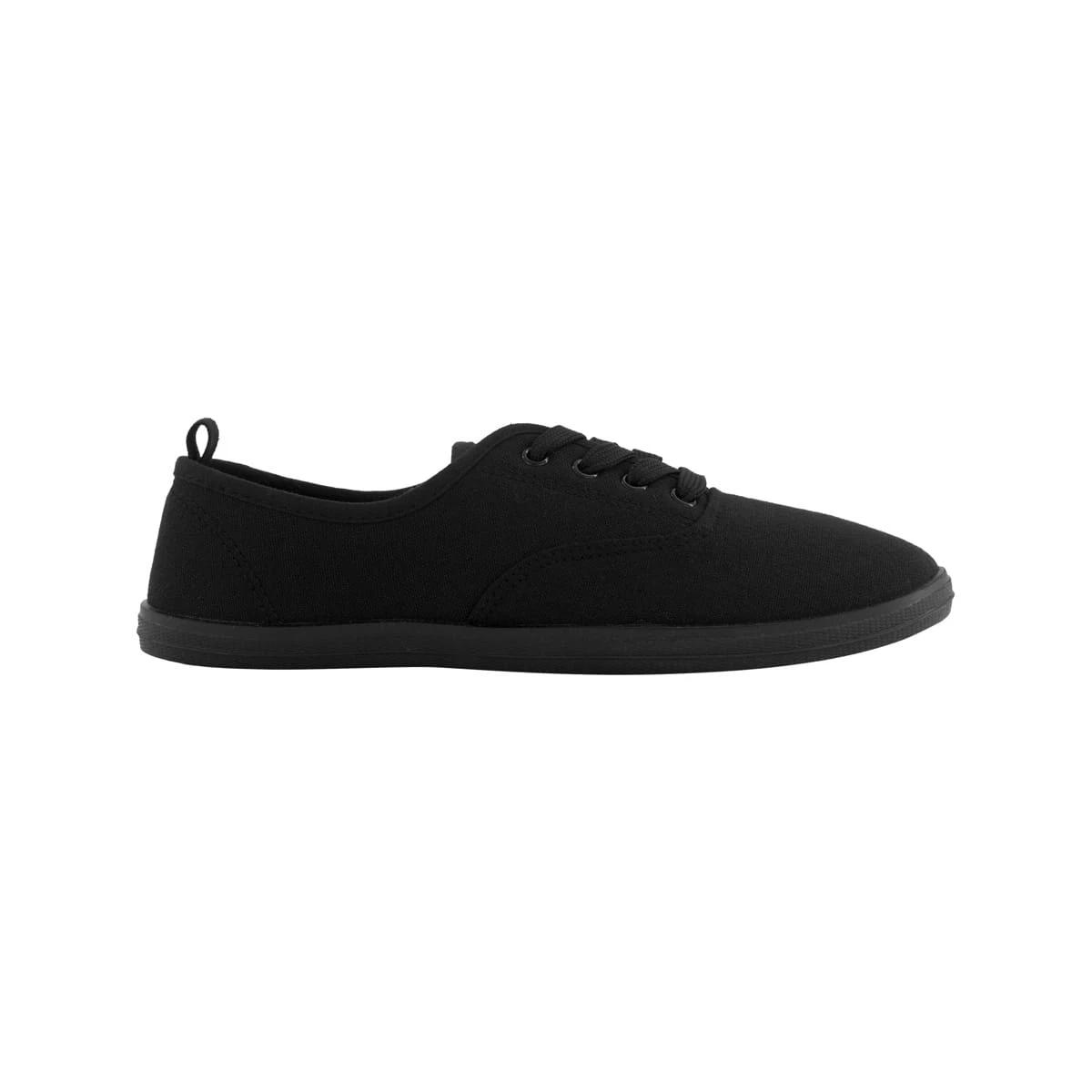 1 Basic Lace Up Canvas Shoes BLACK, 1 of 5