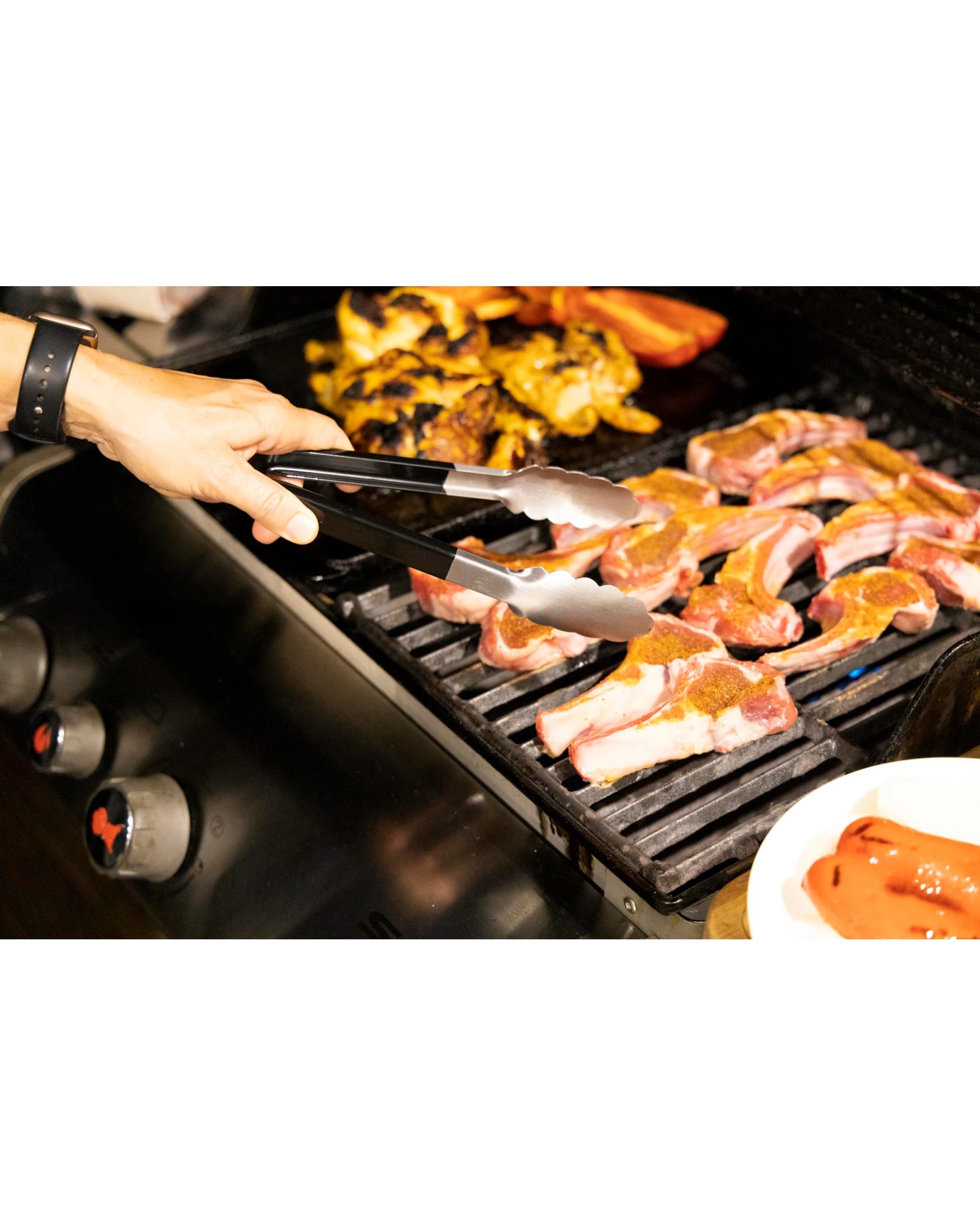 7 Cuisena 2pc 24/30cm Stainless Steel Utility Tongs Set BBQ Cooking Utensil - Black, 7 of 7