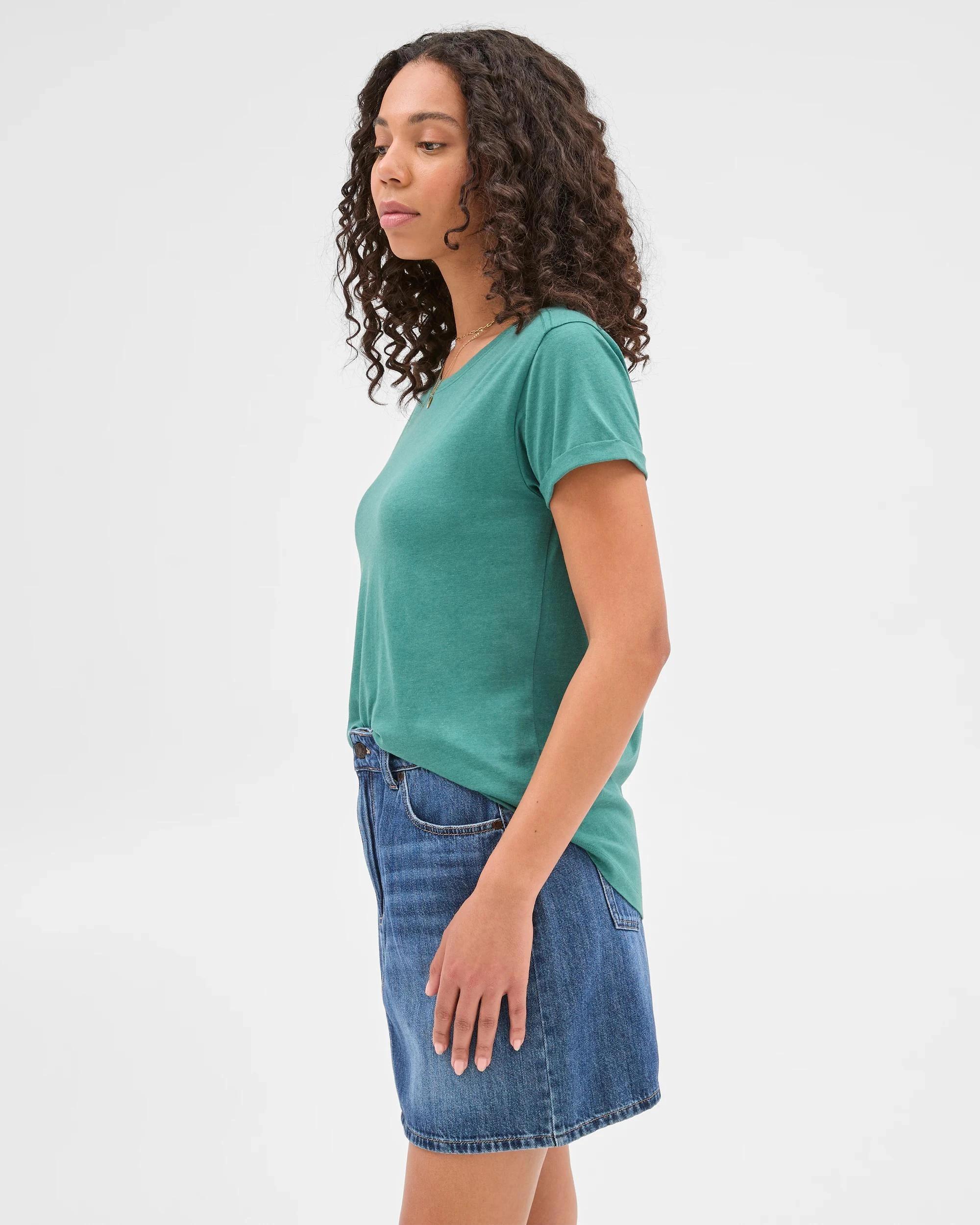 4 Target Cotton/Modal Relaxed Crew T-Shirt LUSH GREEN, 4 of 5