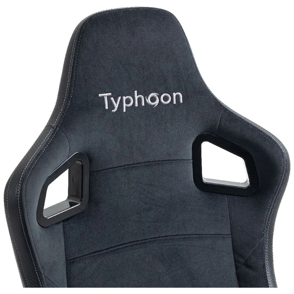 6 Typhoon Viper High-Back Racing Gaming Chair Fabric Black Ergonomic Chairs and Desk Chairs, 6 of 10