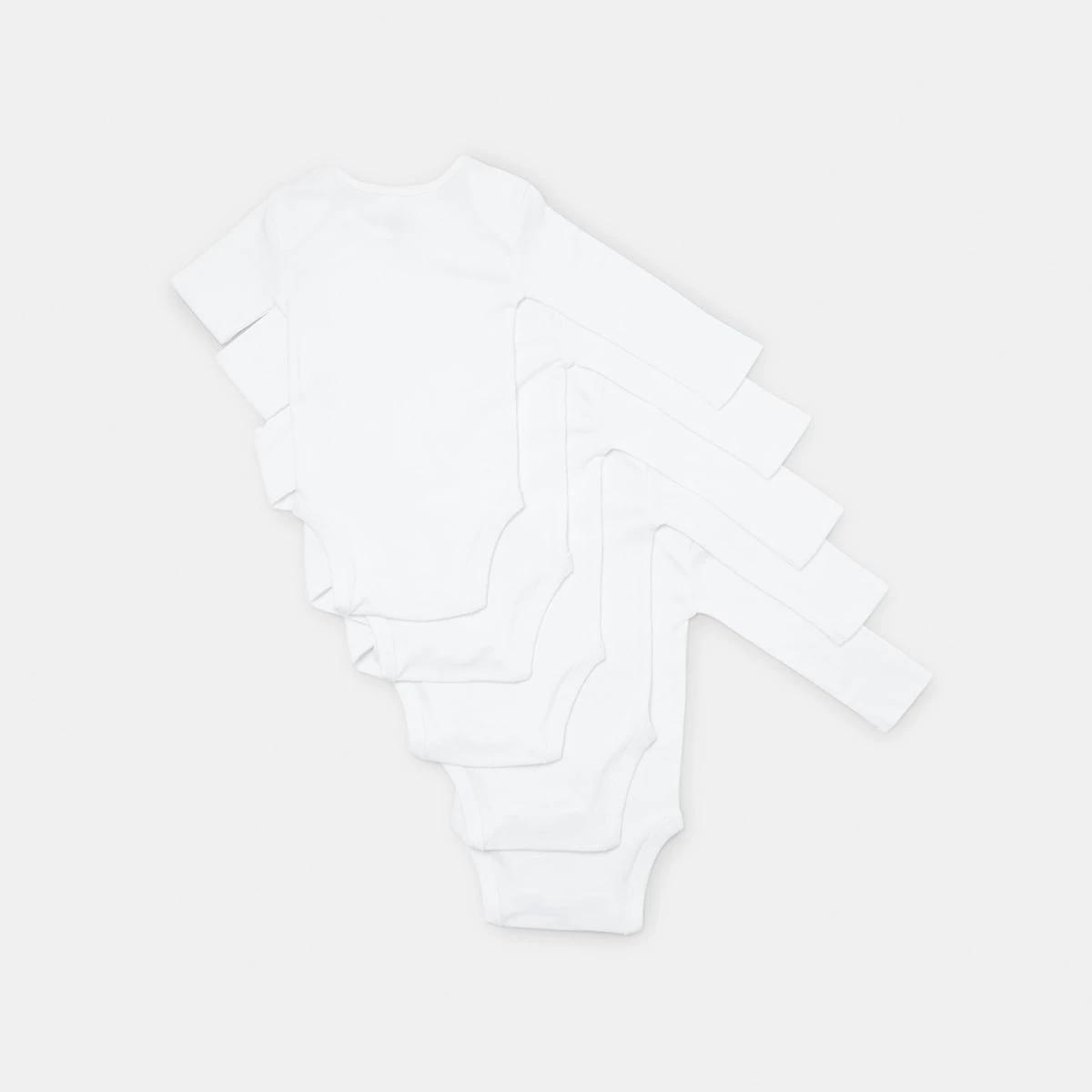 2 5 Pack Long Sleeve Bodysuits EXCELLENT WHITE, 2 of 4
