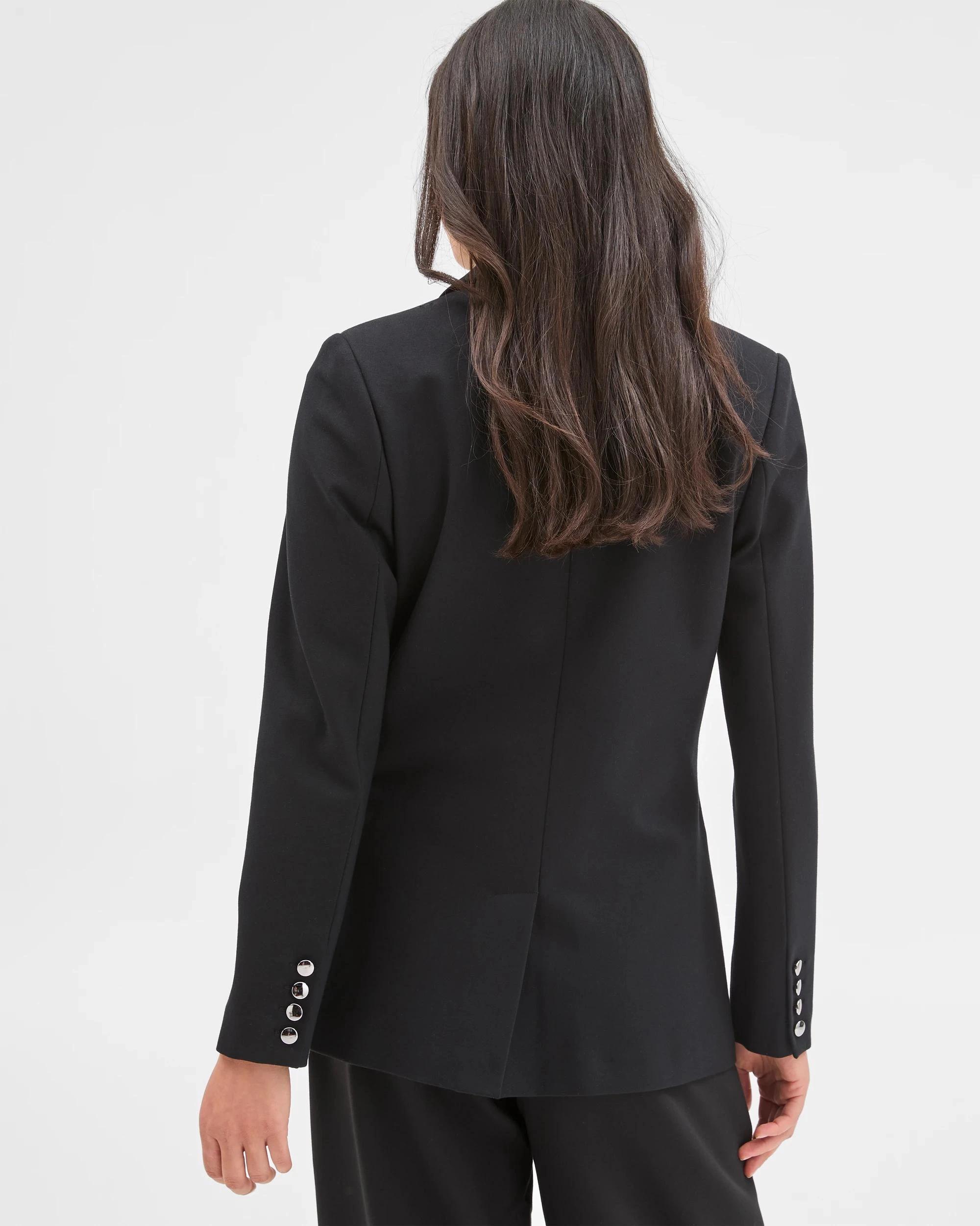 6 Preview Ponte Single Breasted Blazer BLACK, 6 of 6