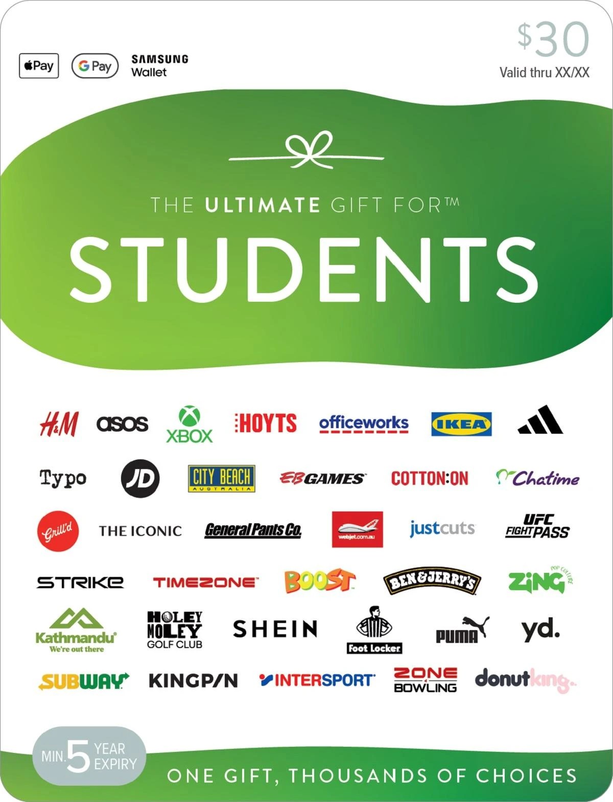 1 The Ultimate Gift for Students $30 Gift Card