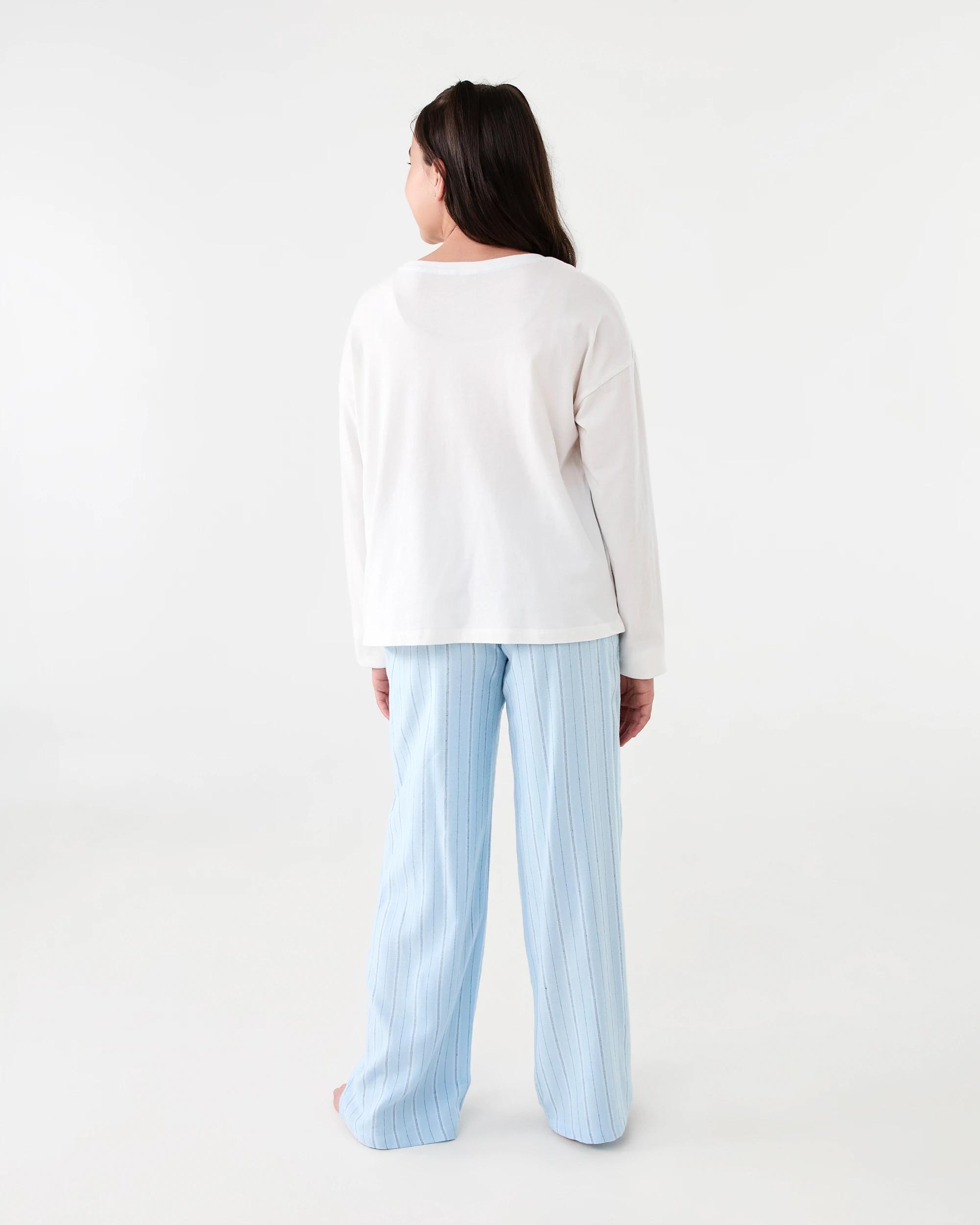 2 Knit Woven Pyjama Set Wht Pnck, 2 of 7