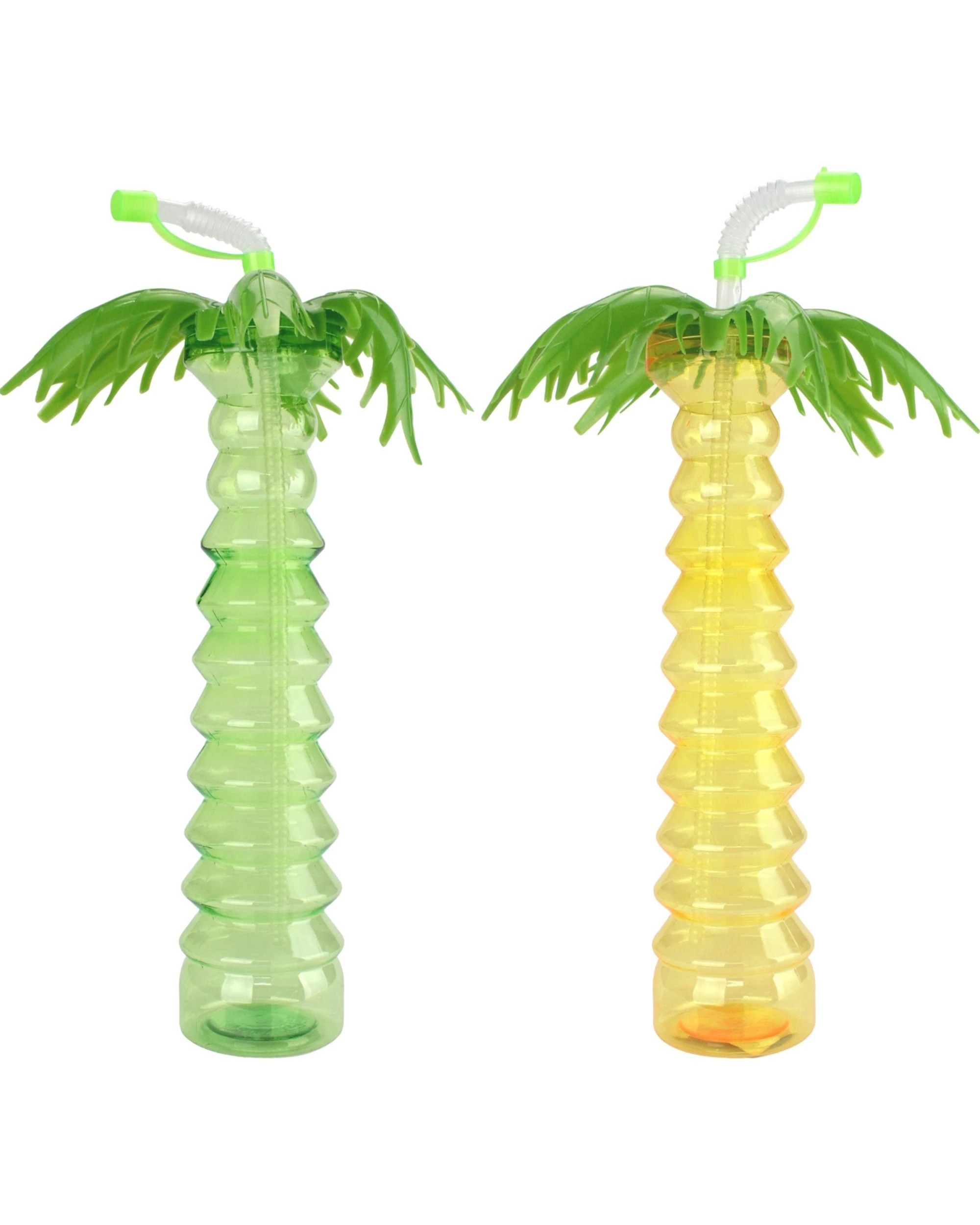 1 Oceana 400ml Tropical Palm Tree Cup With Straw - Assorted, 1 of 3