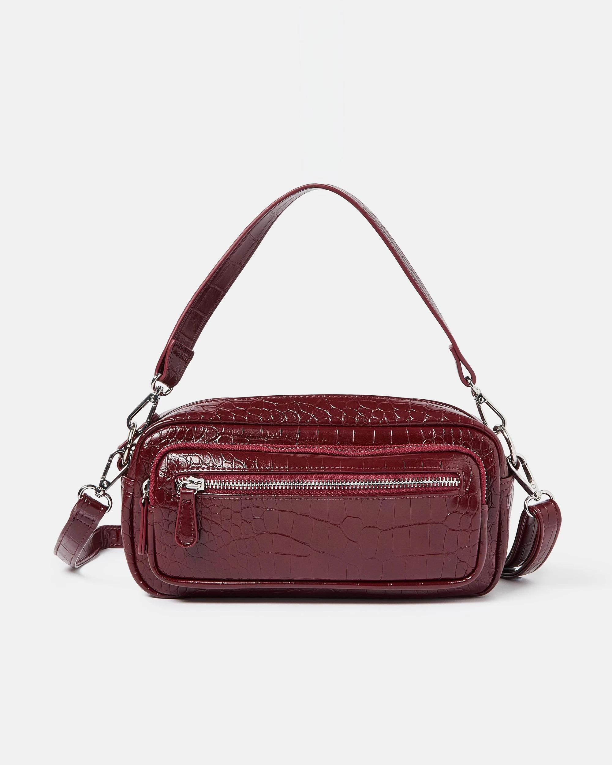 1 Boxy Crossbody Bag Deep Berry, 1 of 6