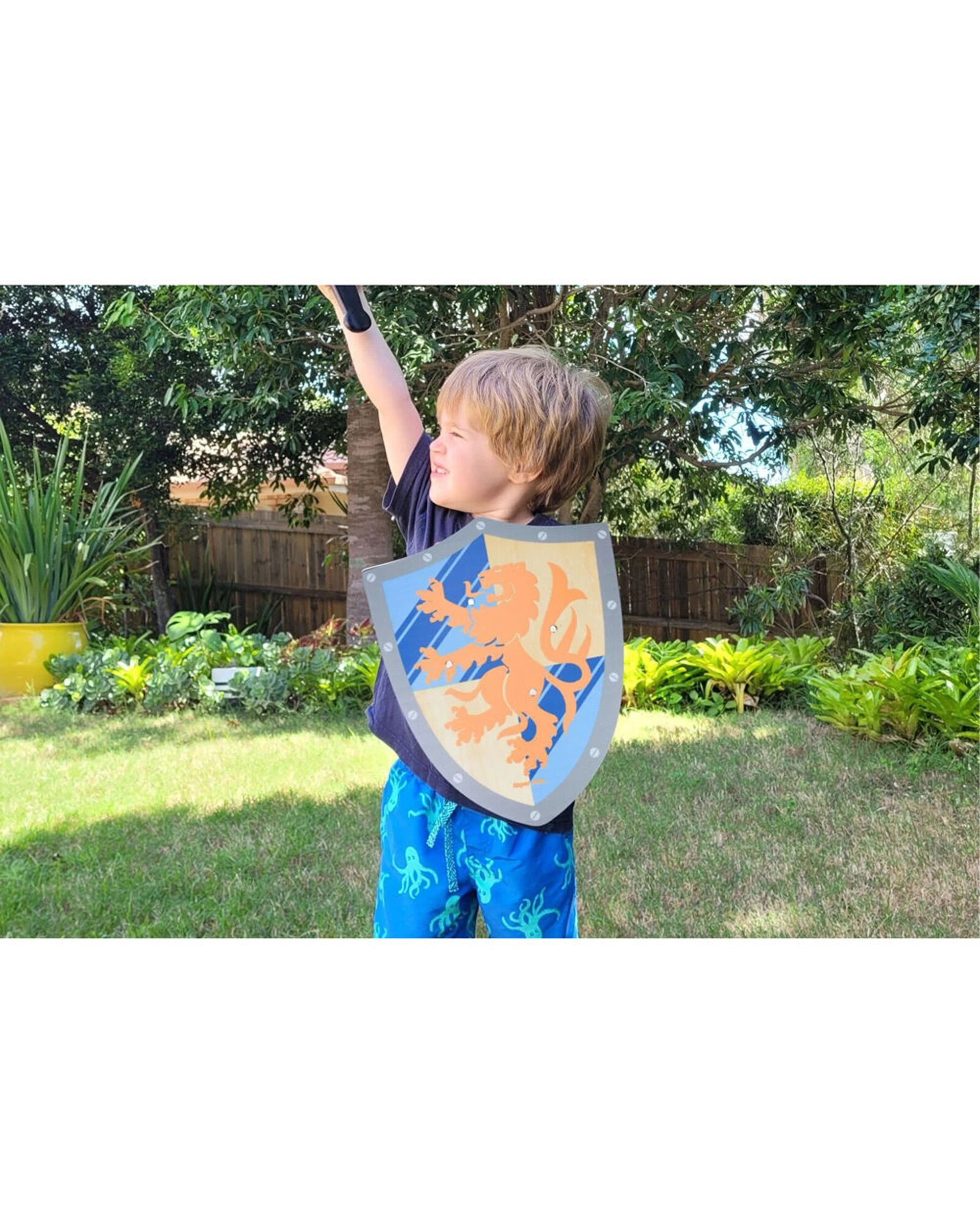 3 Kaper Kidz Wooden Sword & Shield Lion Theme Role Playing Toy - Multi, 3 of 5