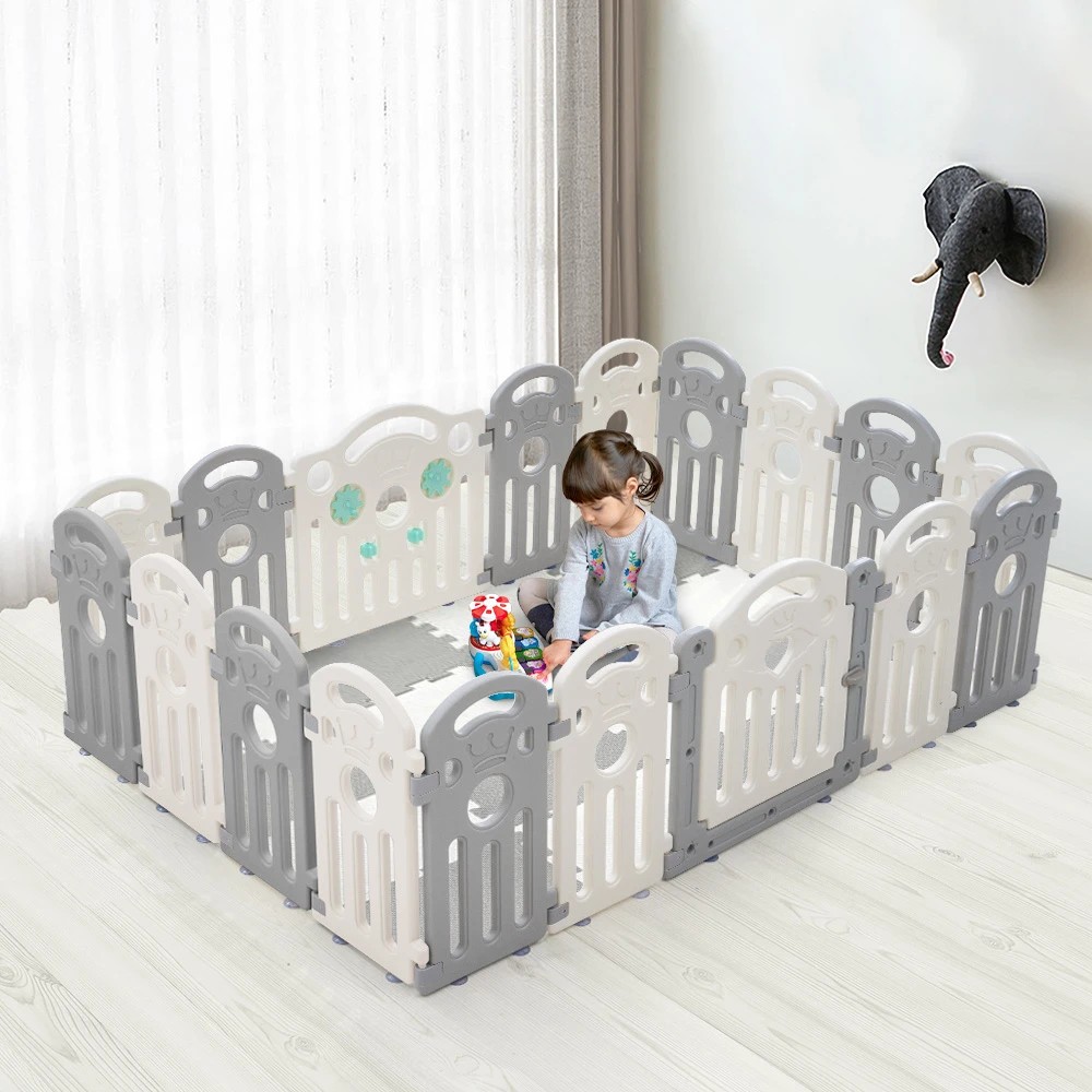 3 Playpals Kids Playpen Baby Safety Gate Toddler Fence Child Play Game 18 Panels - Multi, 3 of 6