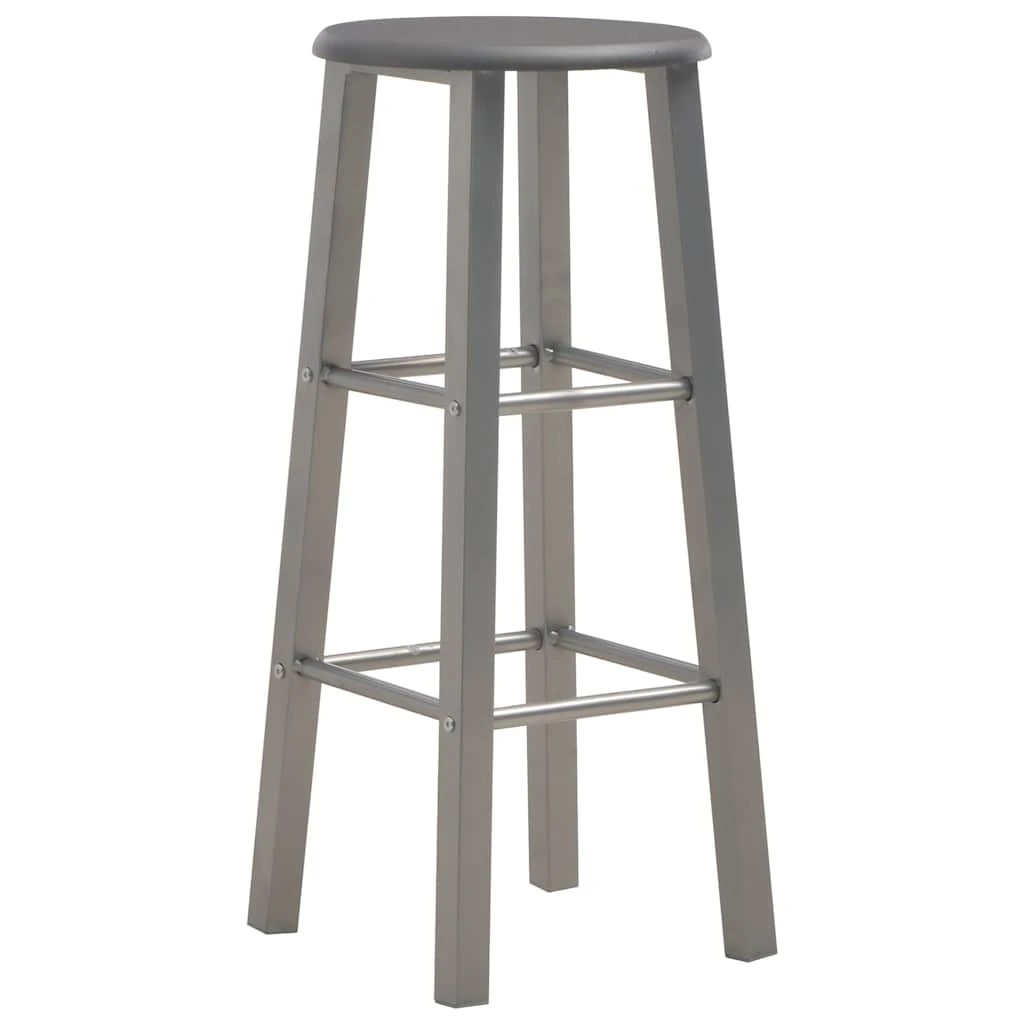 2 vidaXL Bar stool Footrest - Grey - Grey, 2 of 6