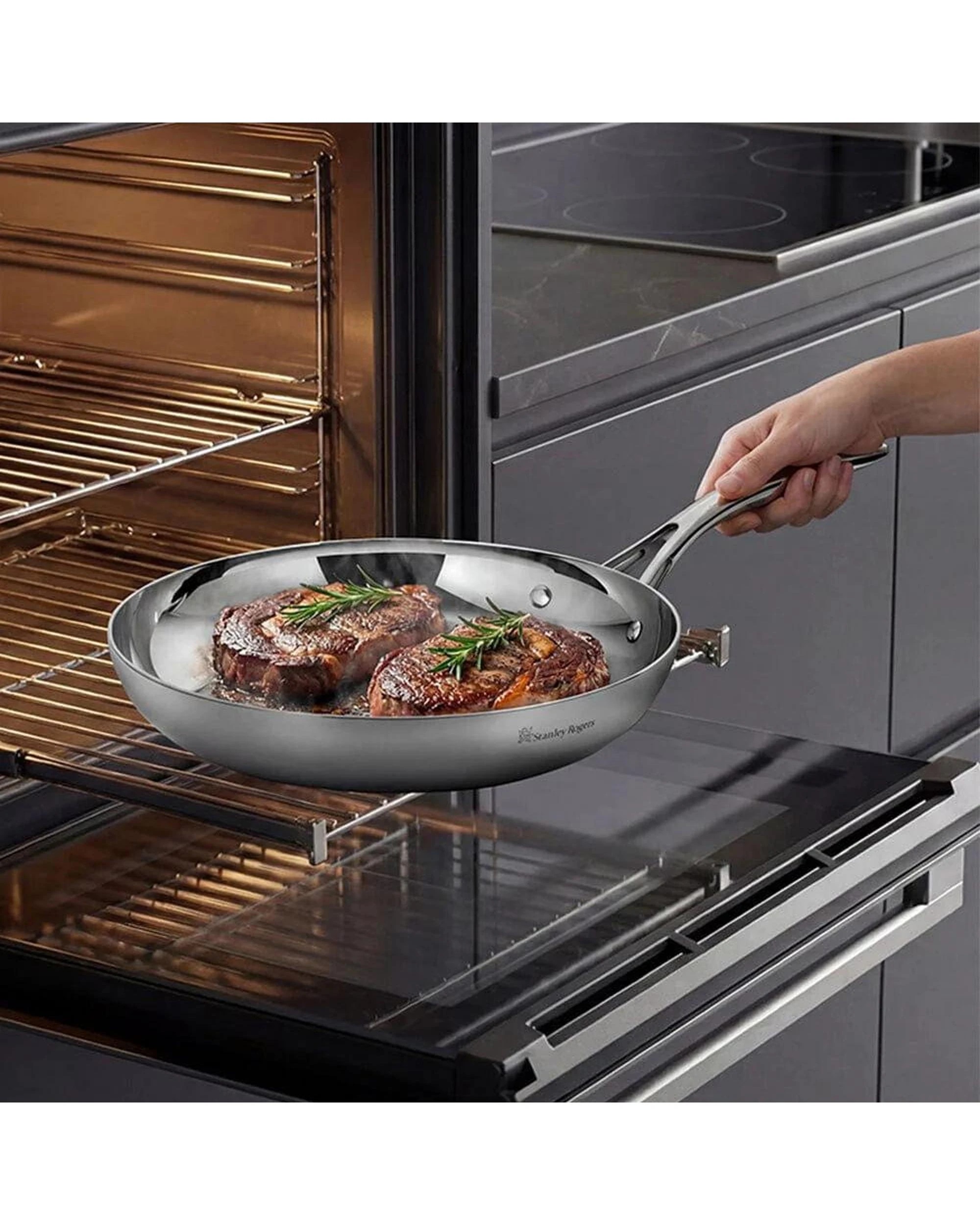 6 Stanley Rogers TryPly Helix Frypan 28cm Stainless Steel Suits Induction, 6 of 6