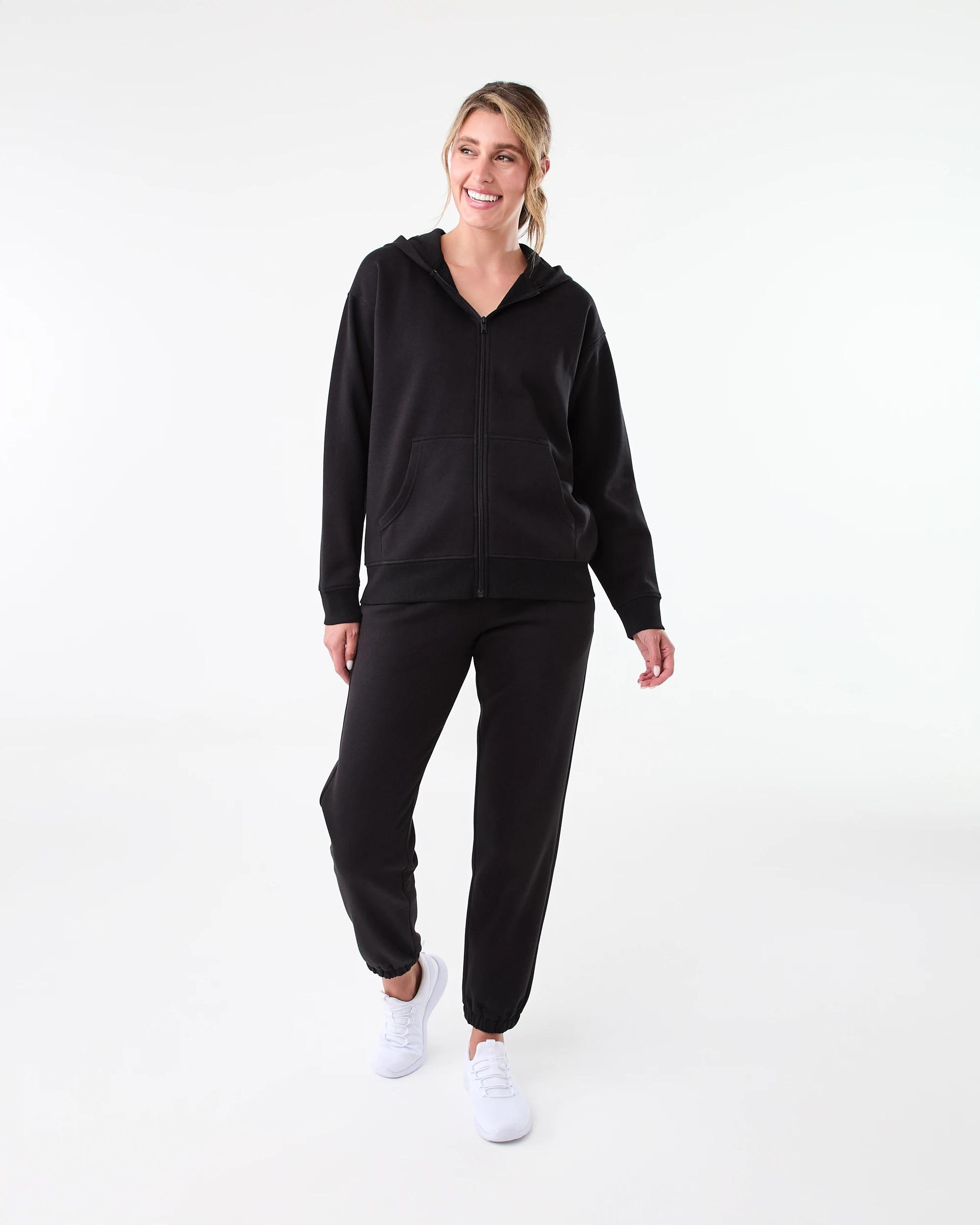 6 Active Womens Essential Cuff Trackpants Black, 6 of 6