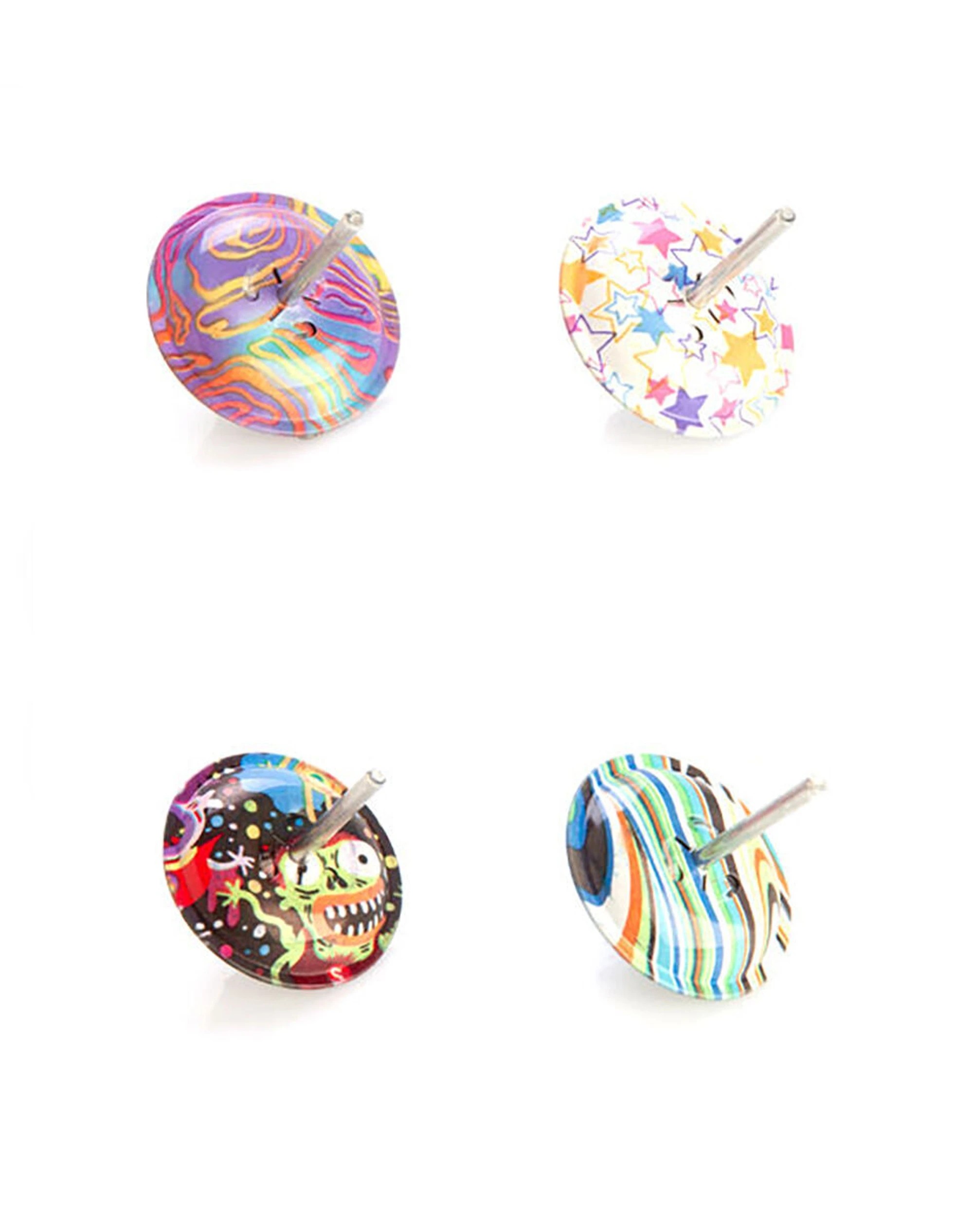 3 MDI 4PK Metal Hopping Spinning Top Retro Desk Toy Set 3.6x5.6cm - Assorted, 3 of 5