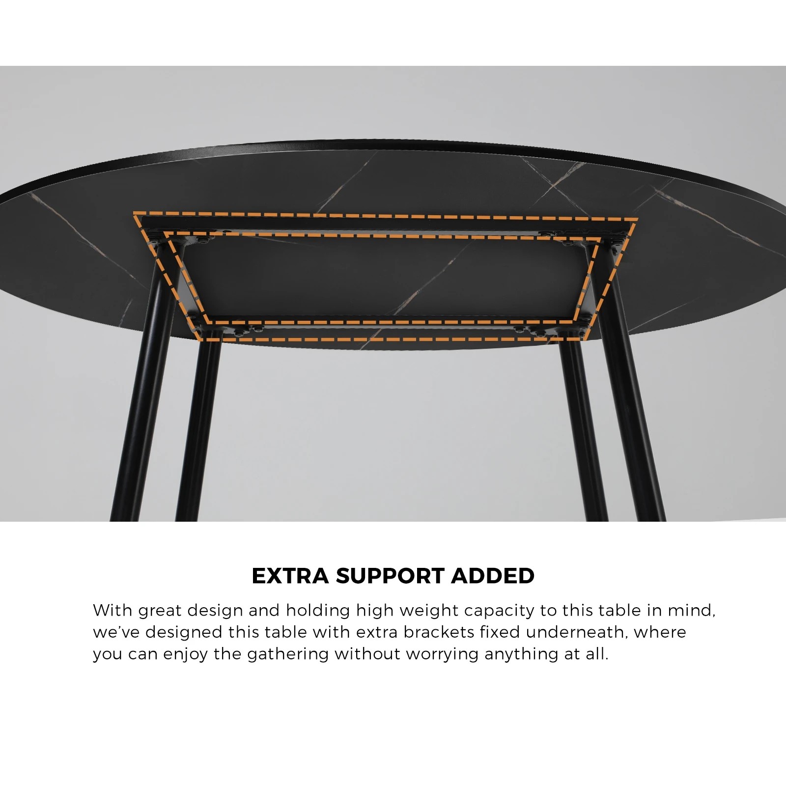 4 Oikiture 110cm Round Dining Table with 4PCS Dining Chairs PU Leather - Black, 4 of 9