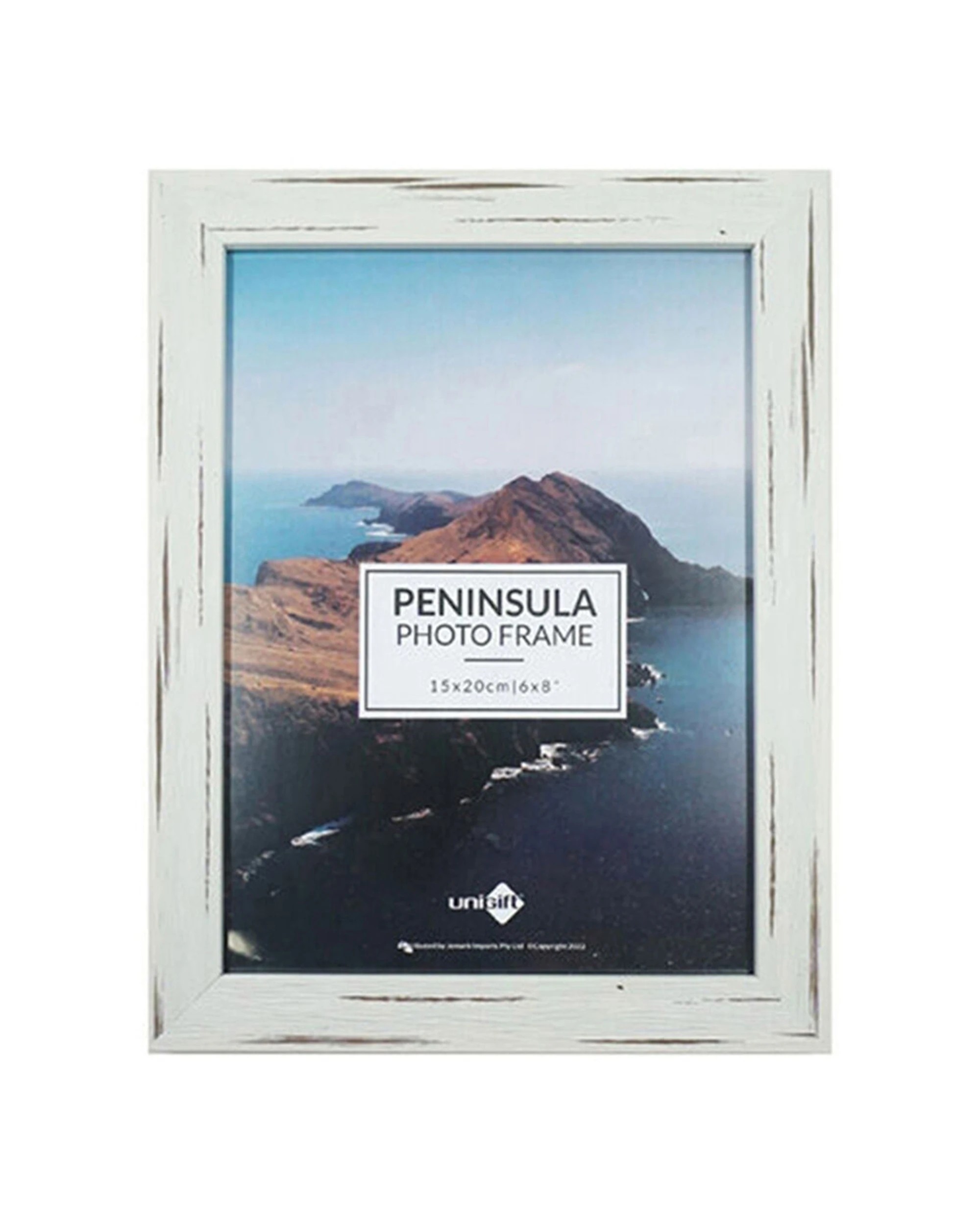 1 Unigift Peninsula Glass Picture Photo Frame 15x20cm Distressed - White, 1 of 1