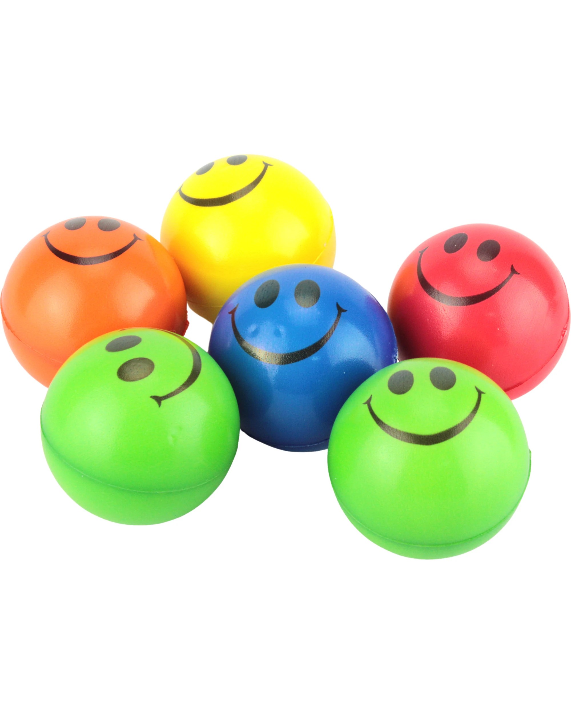 1 Partyrama 6Pcs Emoji Smile Face Stress Balls, 1 of 3