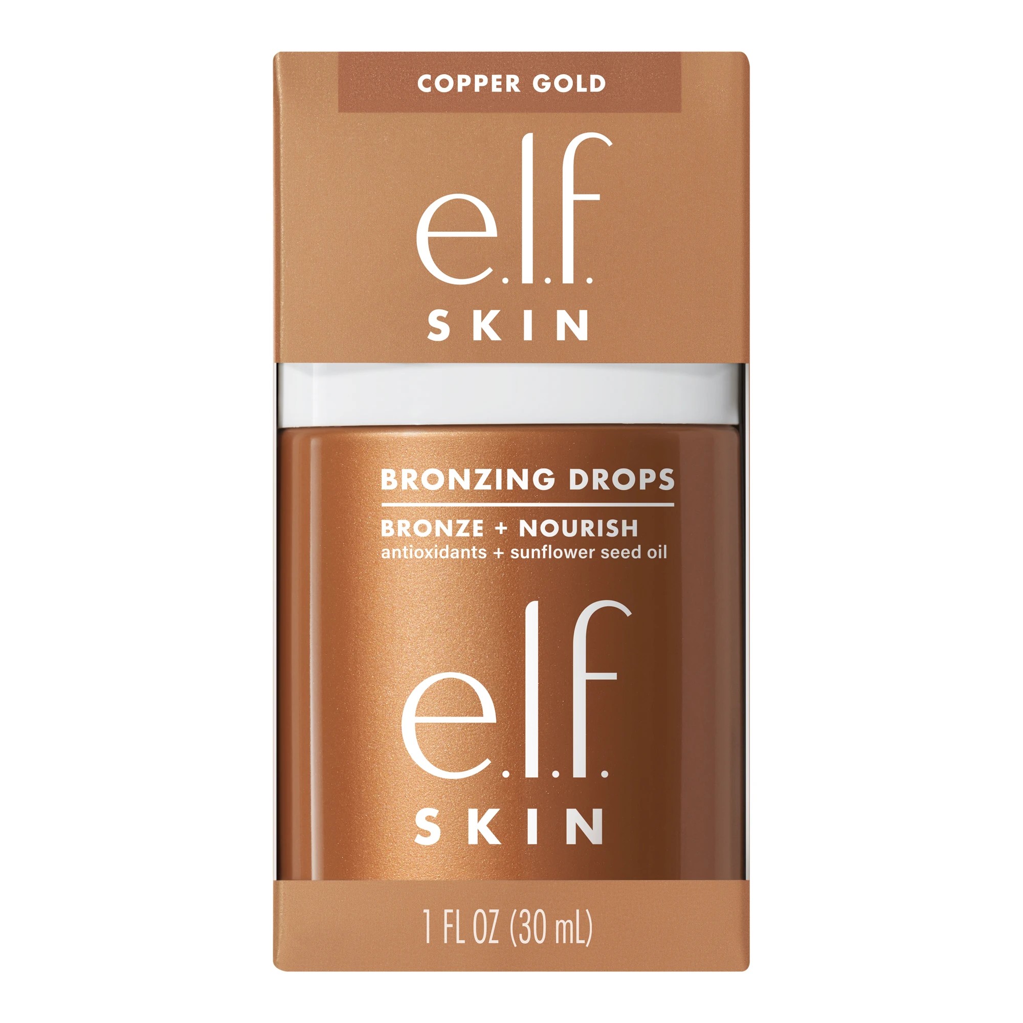 1 e.l.f. Skin Bronzing Drops - Copper Gold, Vitamin E and Sunflower Seed Oil, 1 of 7