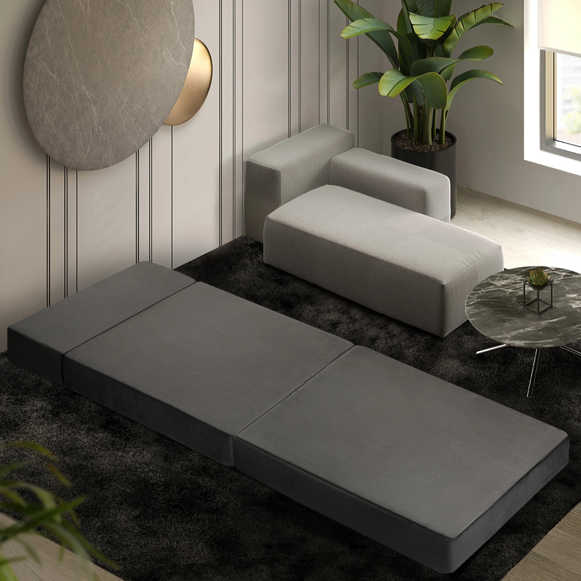 4 Bedra Bedding Foldable Foam Mattress Sofa Bed Portable Camping Folding Floor Bed Single - Grey, 4 of 10