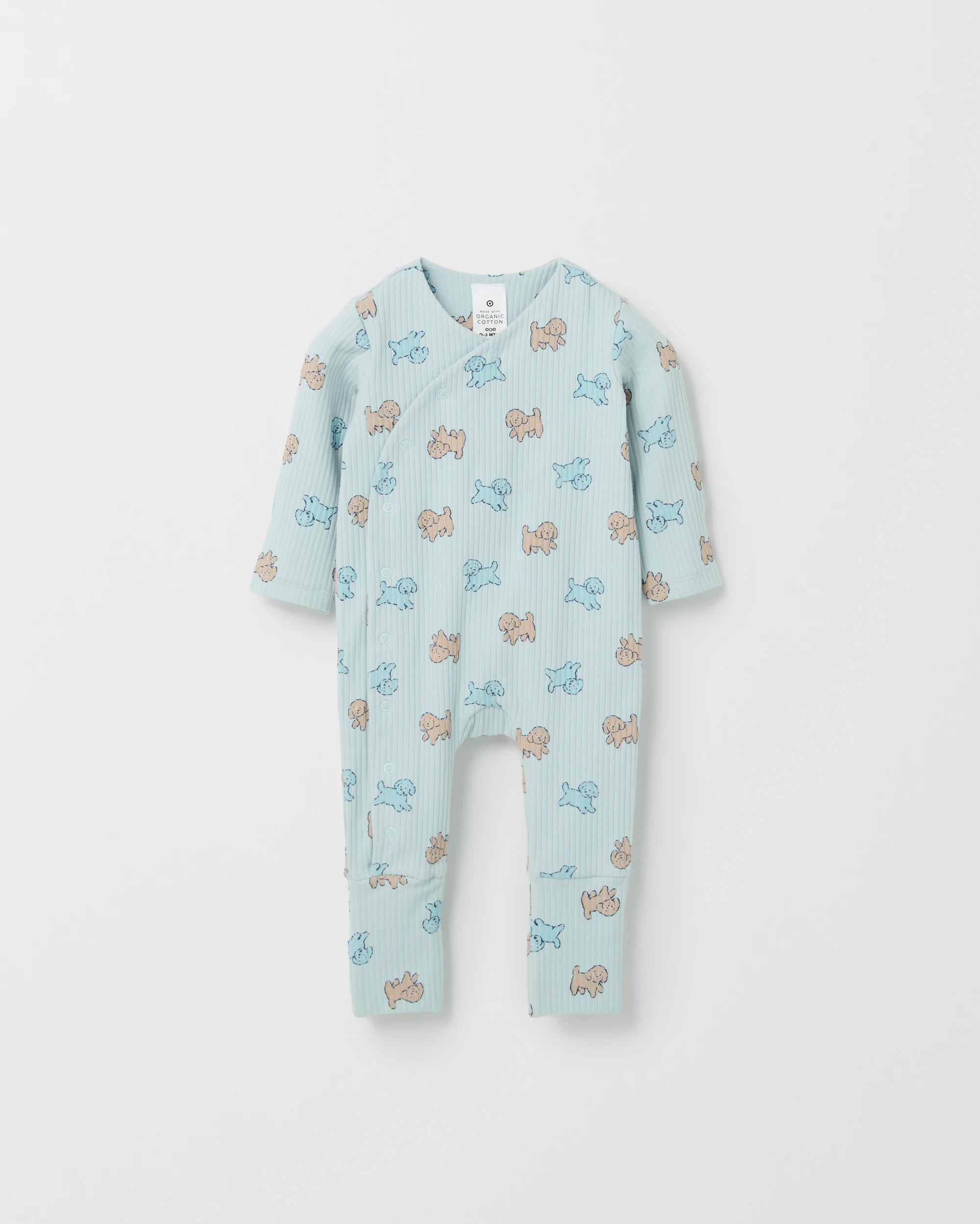 1 Target Baby Organic Cotton Ribbed Starter Set PUPPY BALLARD BLUE, 1 of 4