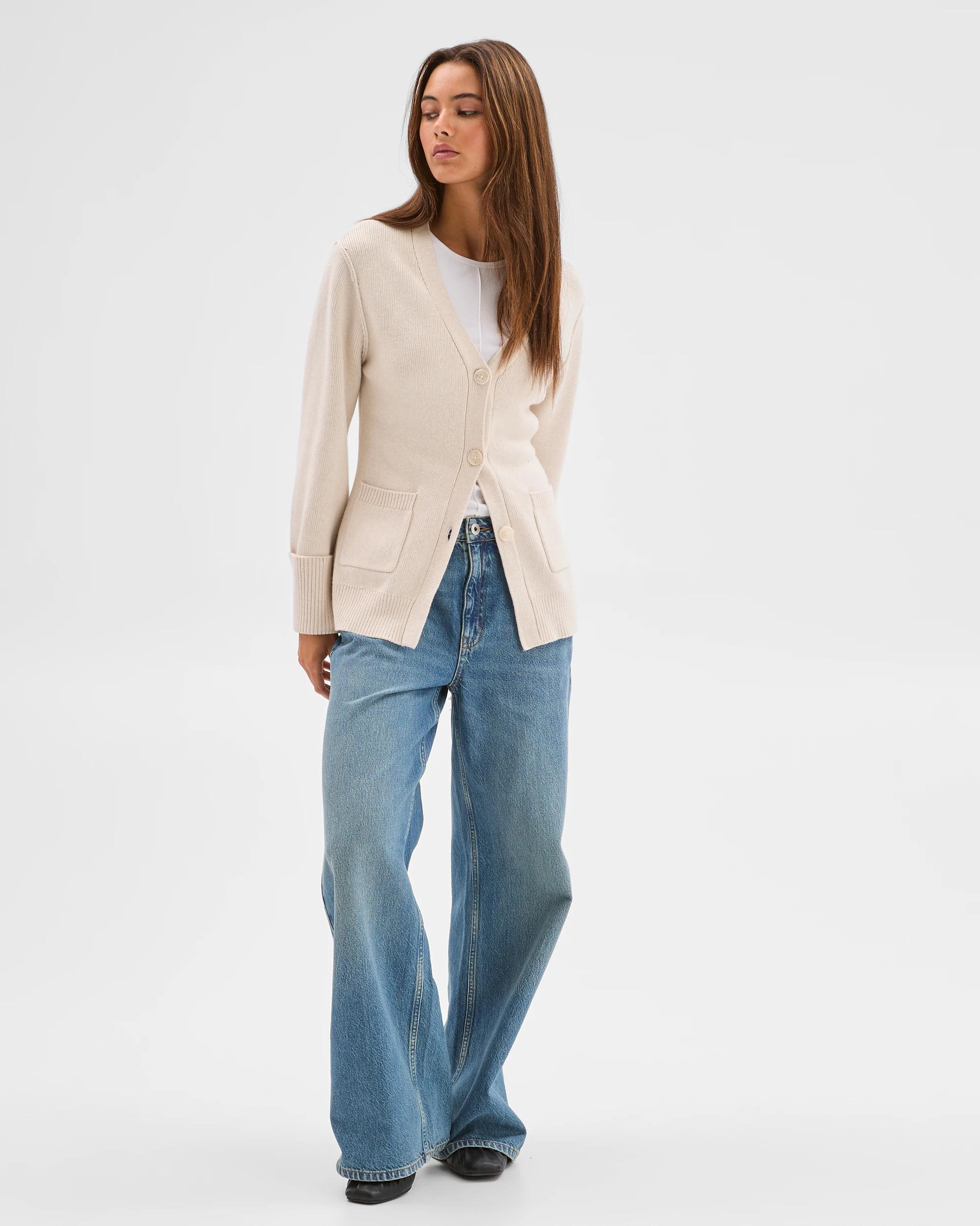 3 Lily Loves Australian Cotton Blend Longline Cardigan OAT, 3 of 8