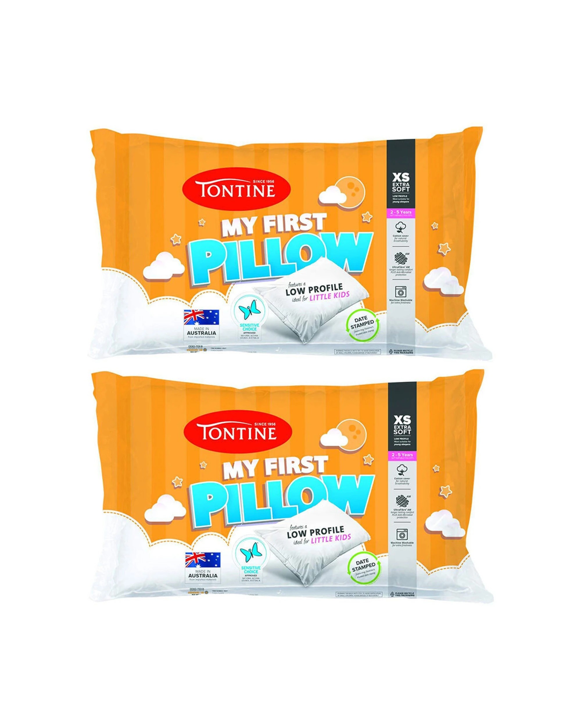 1 Tontine 2-5yrs Im Your First Extra Soft Pillow 2PK - White, 1 of 4