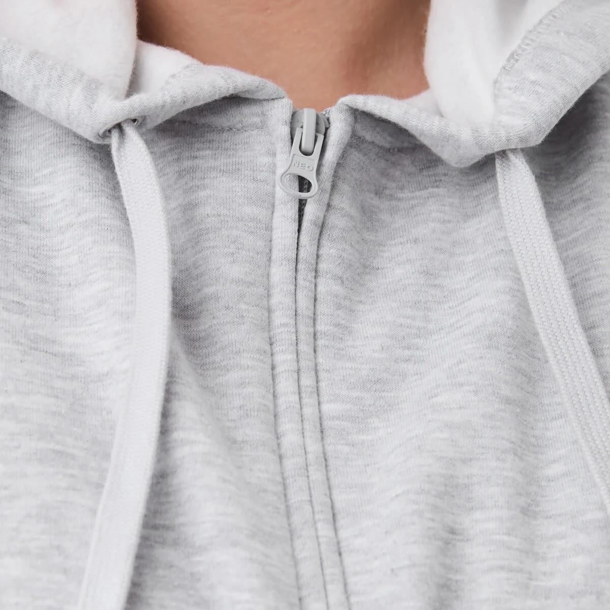 6 Curve Long Sleeve Zip Through Hoodie Slvr Marle, 6 of 6