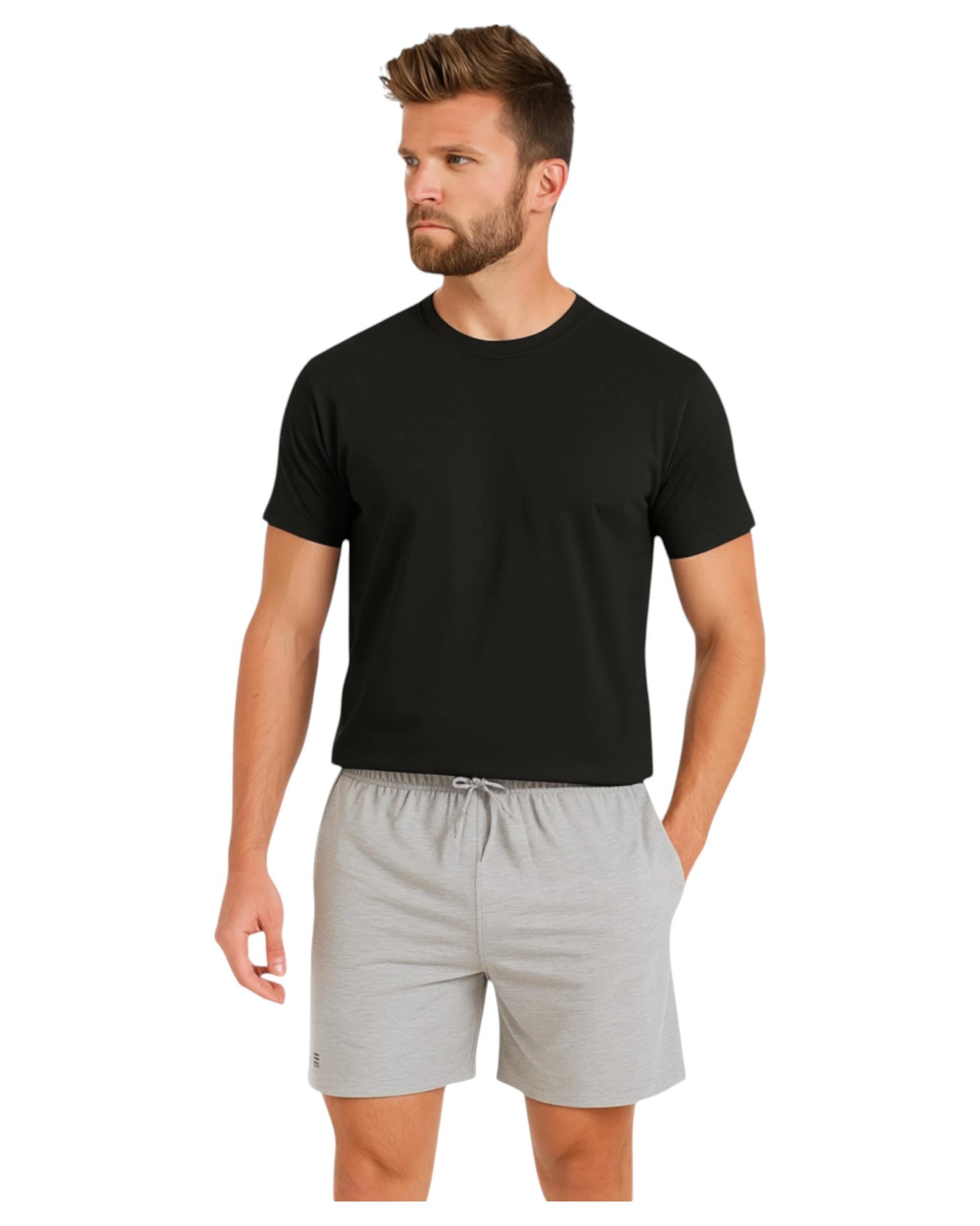 3 KingGee Mens Ruggers Active Poly Cotton Jersey Sweat Short Grey GREY, 3 of 4