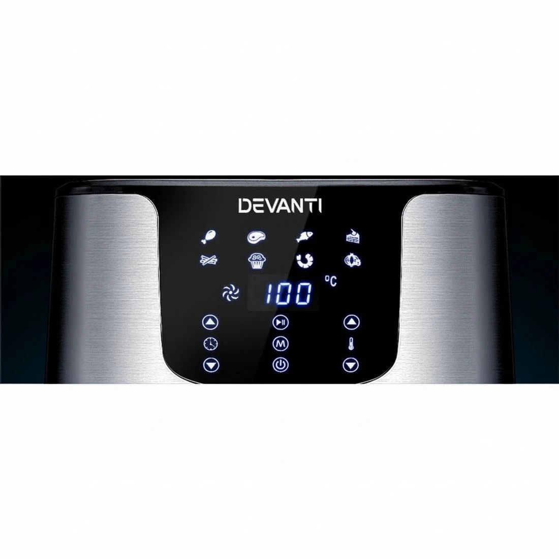 4 Devanti Air Fryer 7L LCD Fryers Stainless Steel - Silver, 4 of 4
