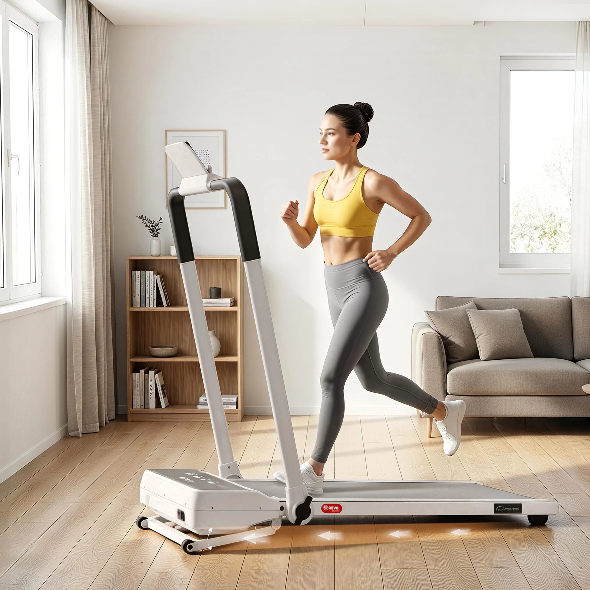 7 Everfit 3 in 1 Walking Pad Treadmill 20% Auto Incline Under Desk Foldable for Home With 40cm Belt - White, 7 of 10