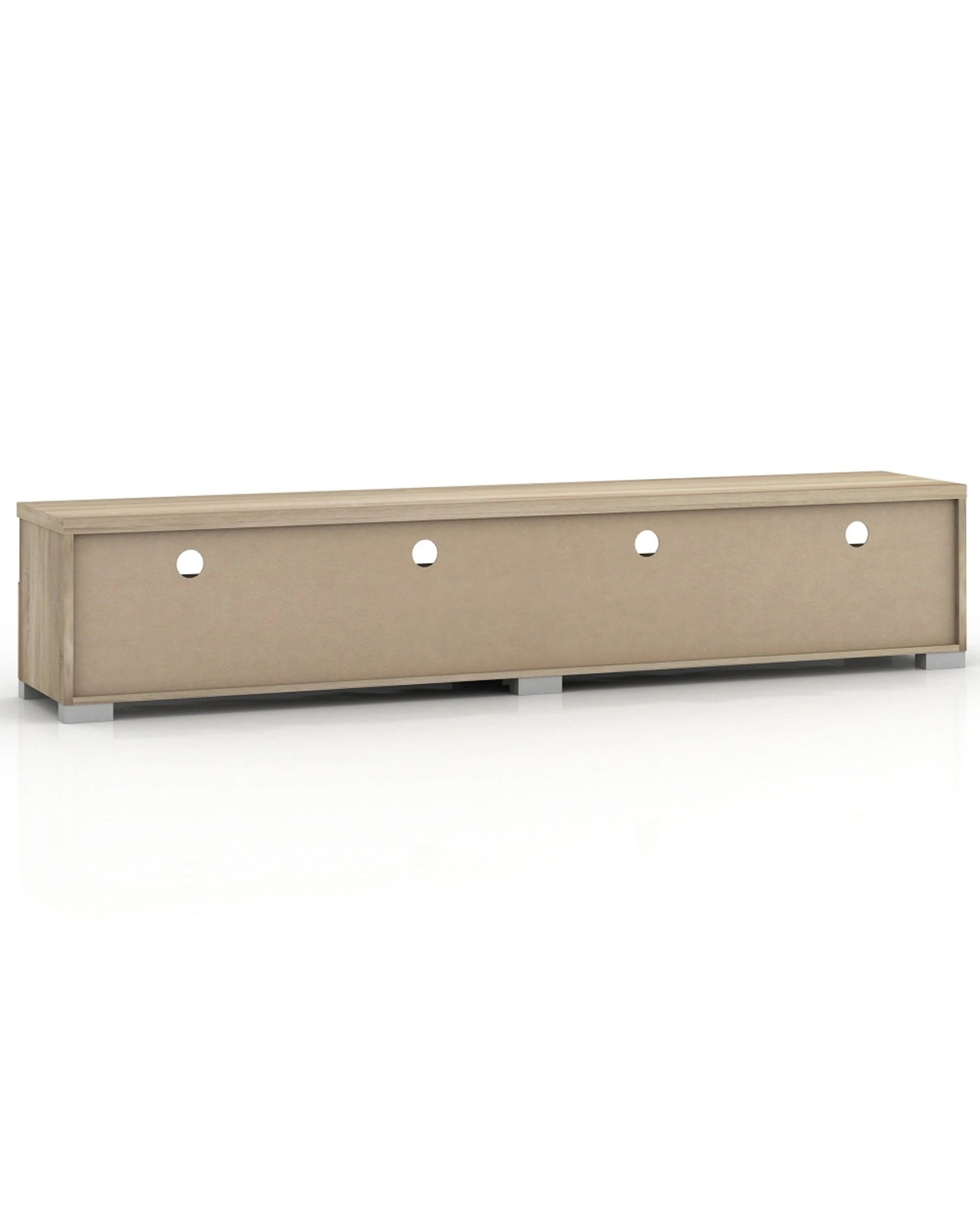 6 Alpine Bay Elara 2 Drawer Entertainment Unit 4 Compartments Storage Light Sonoma Oak - Brown, 6 of 8