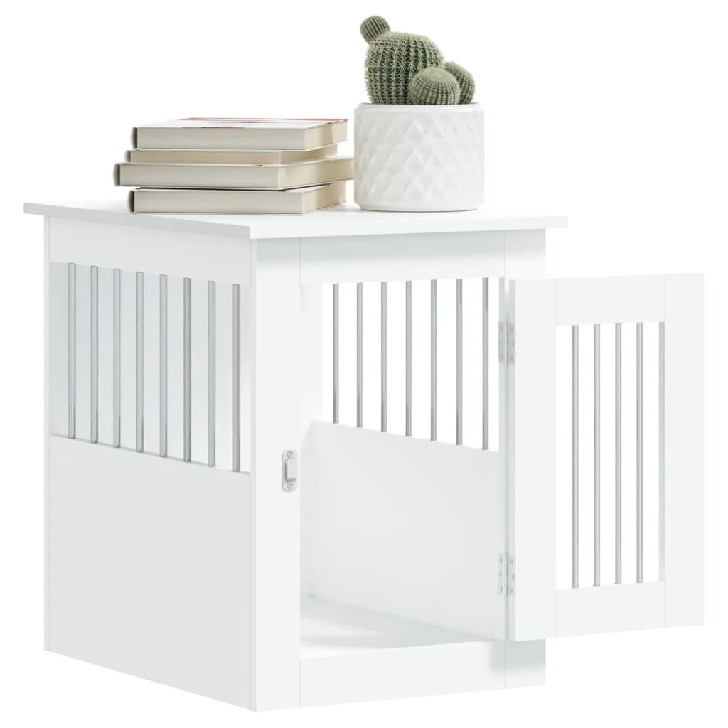 3 vidaXL Dog Crate Furniture Engineered Wood - White, 3 of 8
