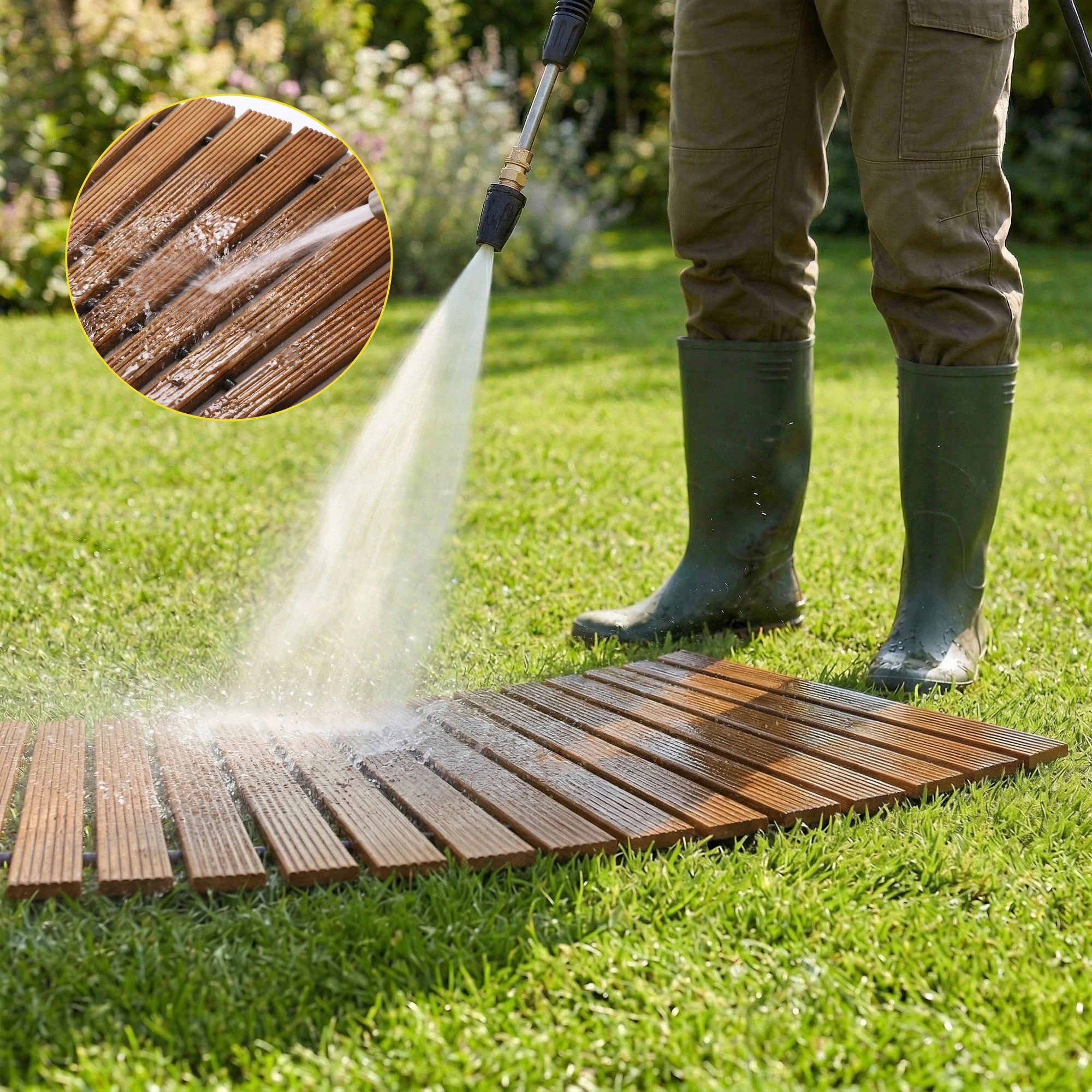 6 Gardeon 8FT Wooden Garden Pathway Roll-Out Curved Walkway Outdoor Backyard - Brown, 6 of 8