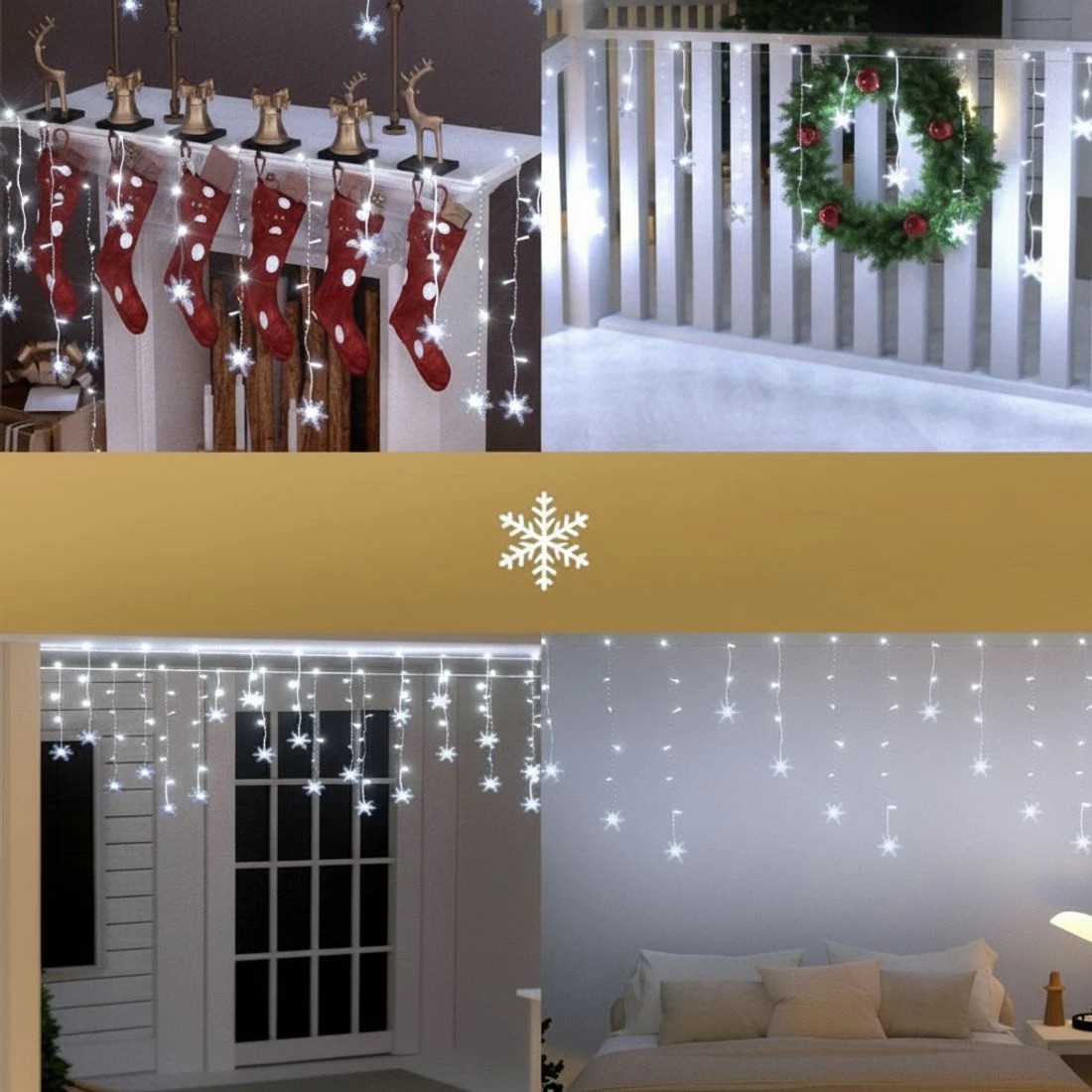 5 Jingle Jollys 6M Christmas Icicle Lights String Light 160 LED Solar Powered Cold - White, 5 of 5