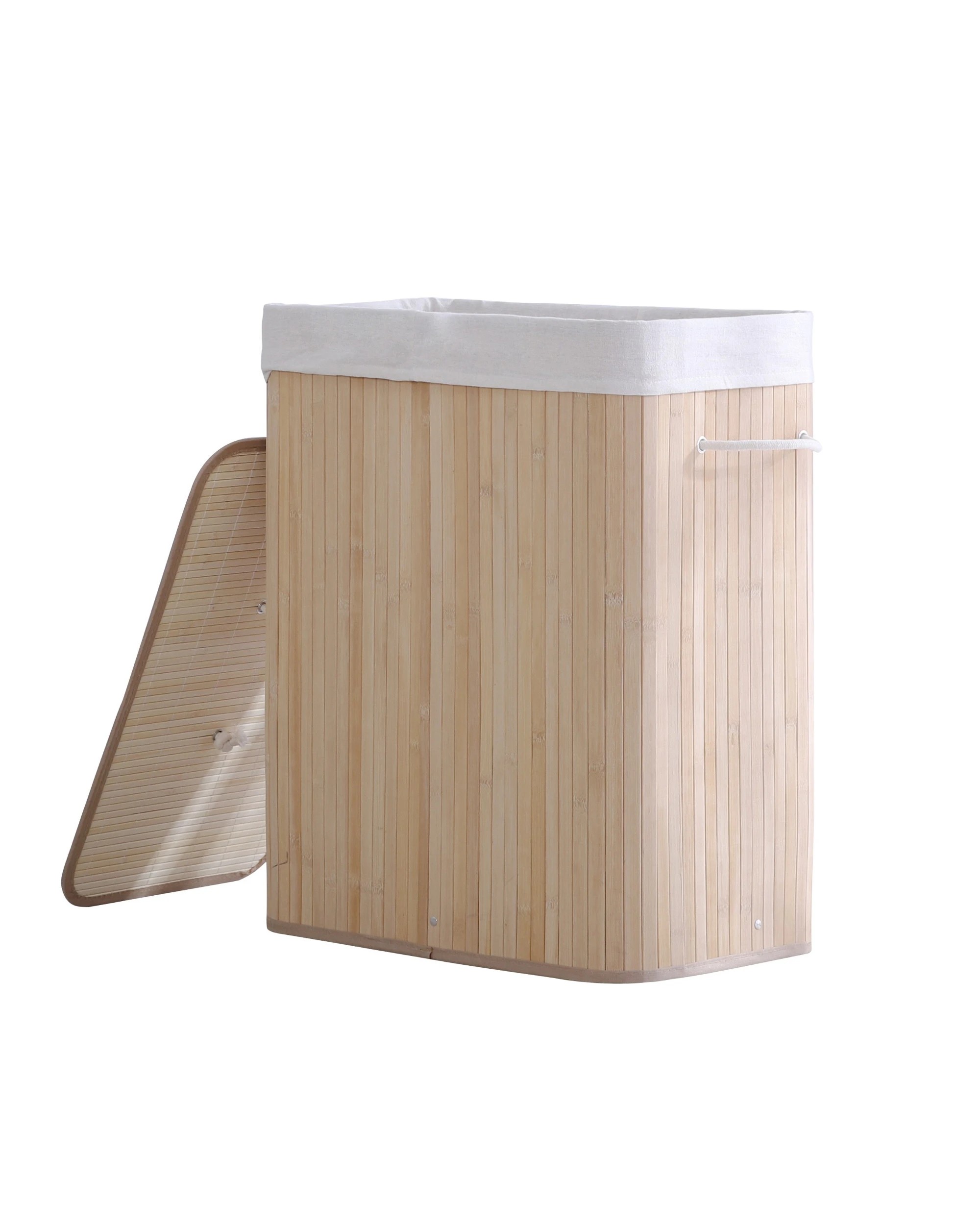 1 Sherwood Home Extra Large Rectangular Foldable Bamboo Laundry Hamper - 2 Sided - Natural, 1 of 10