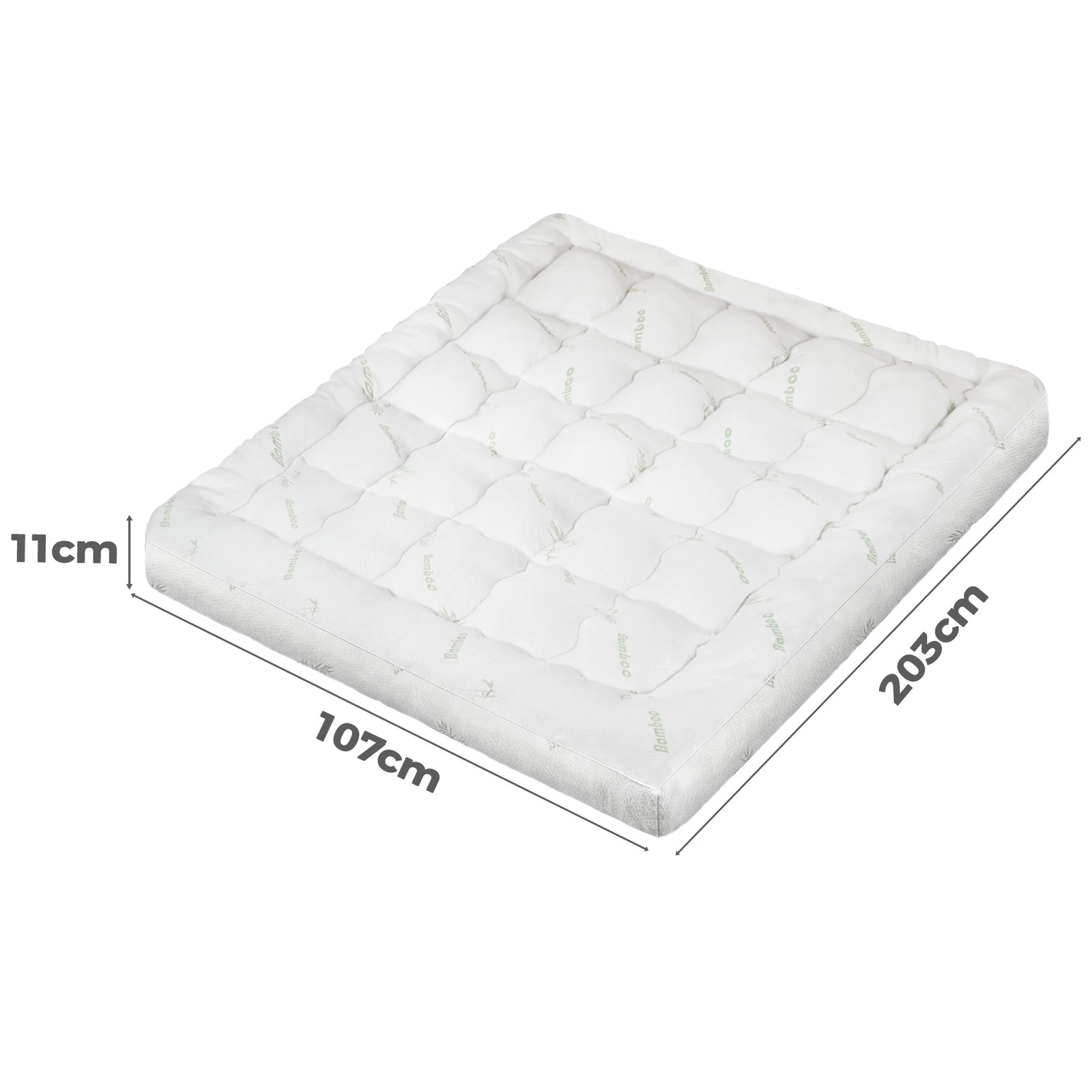 4 Starry Eucalypt Bamboo Fibre Pillowtop Mattress Topper Underlay Pad 11cm - King Single Bed, 4 of 6