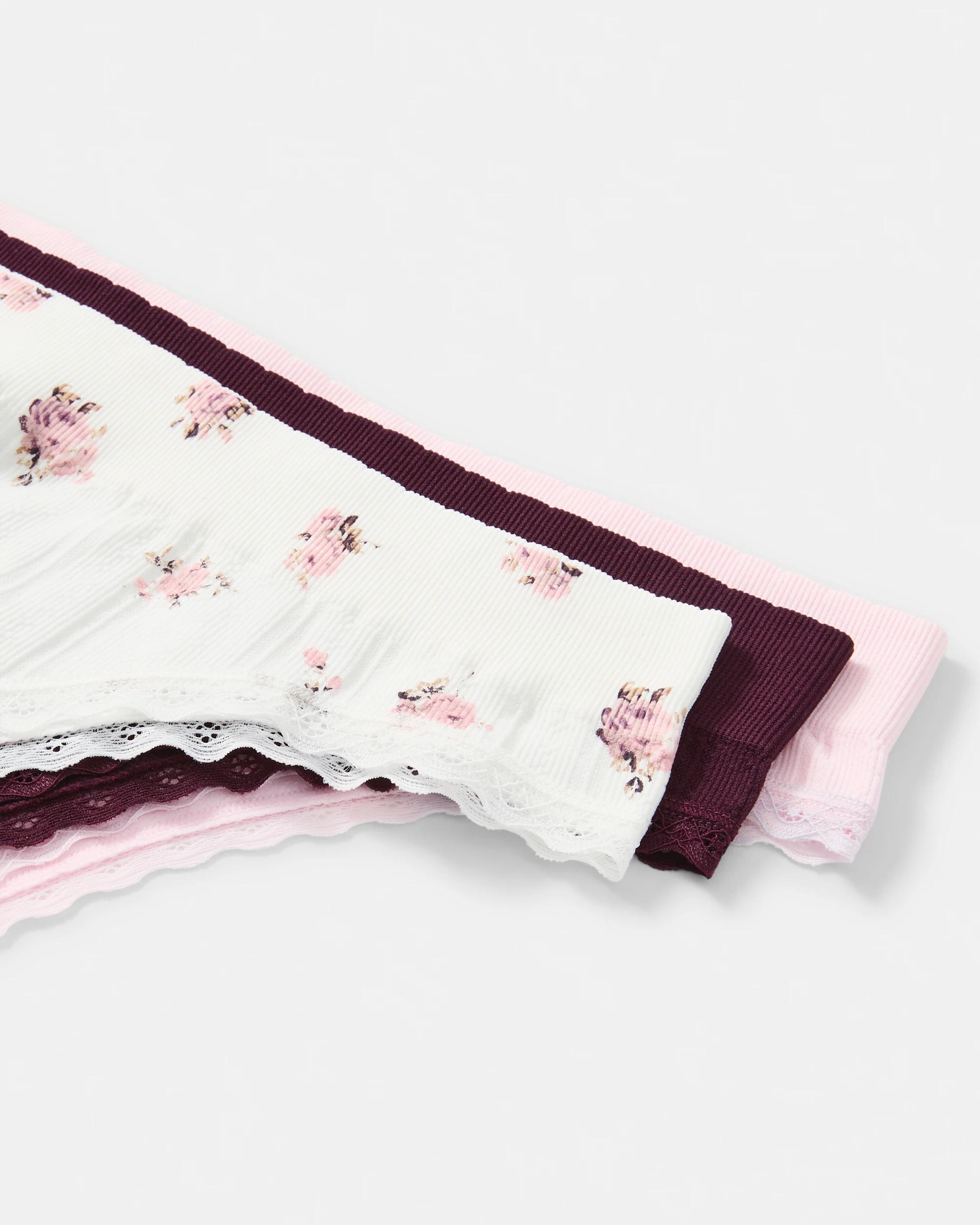 2 3 Pack Seamfree Rib Cheeky Bikini Briefs Wntr Rose, 2 of 7