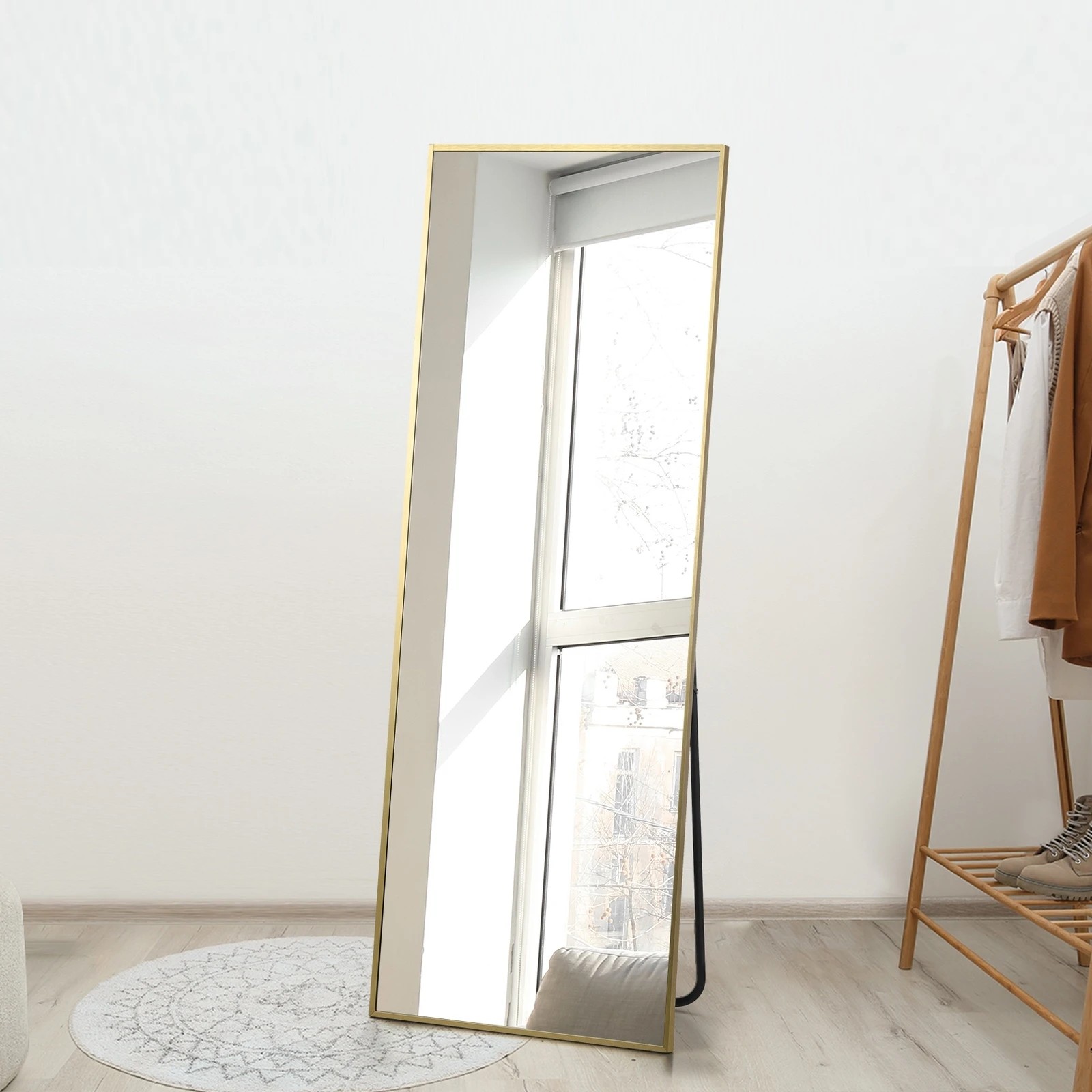4 Oikiture 166x60cm Full Length Mirror Rectangle Dressing Floor Mirrors
 - Gold, 4 of 9