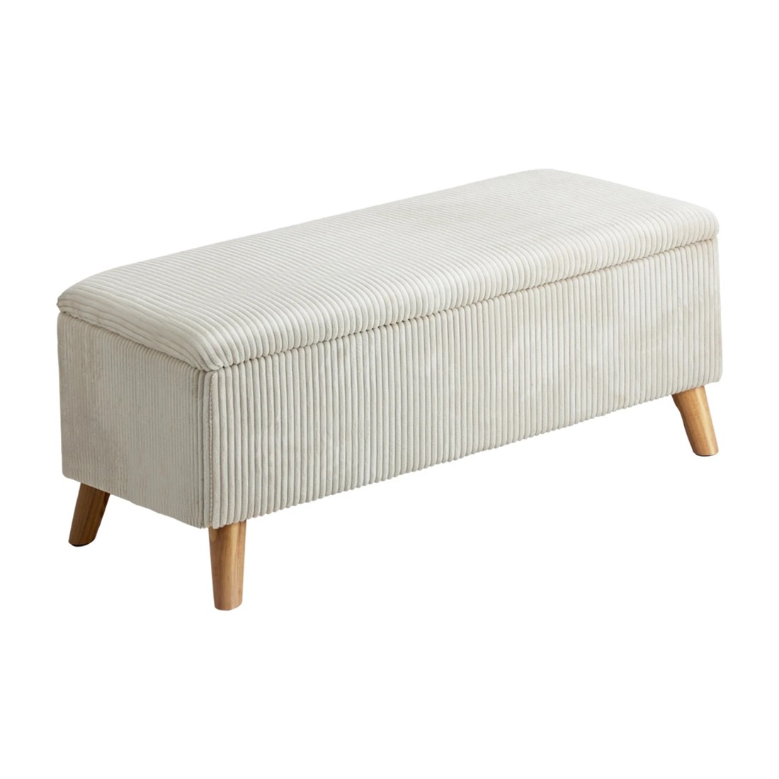 7 Oikiture Storage Ottoman Blanket Box Chest Toy Foot Stool Velvet
 - Beige, 7 of 10