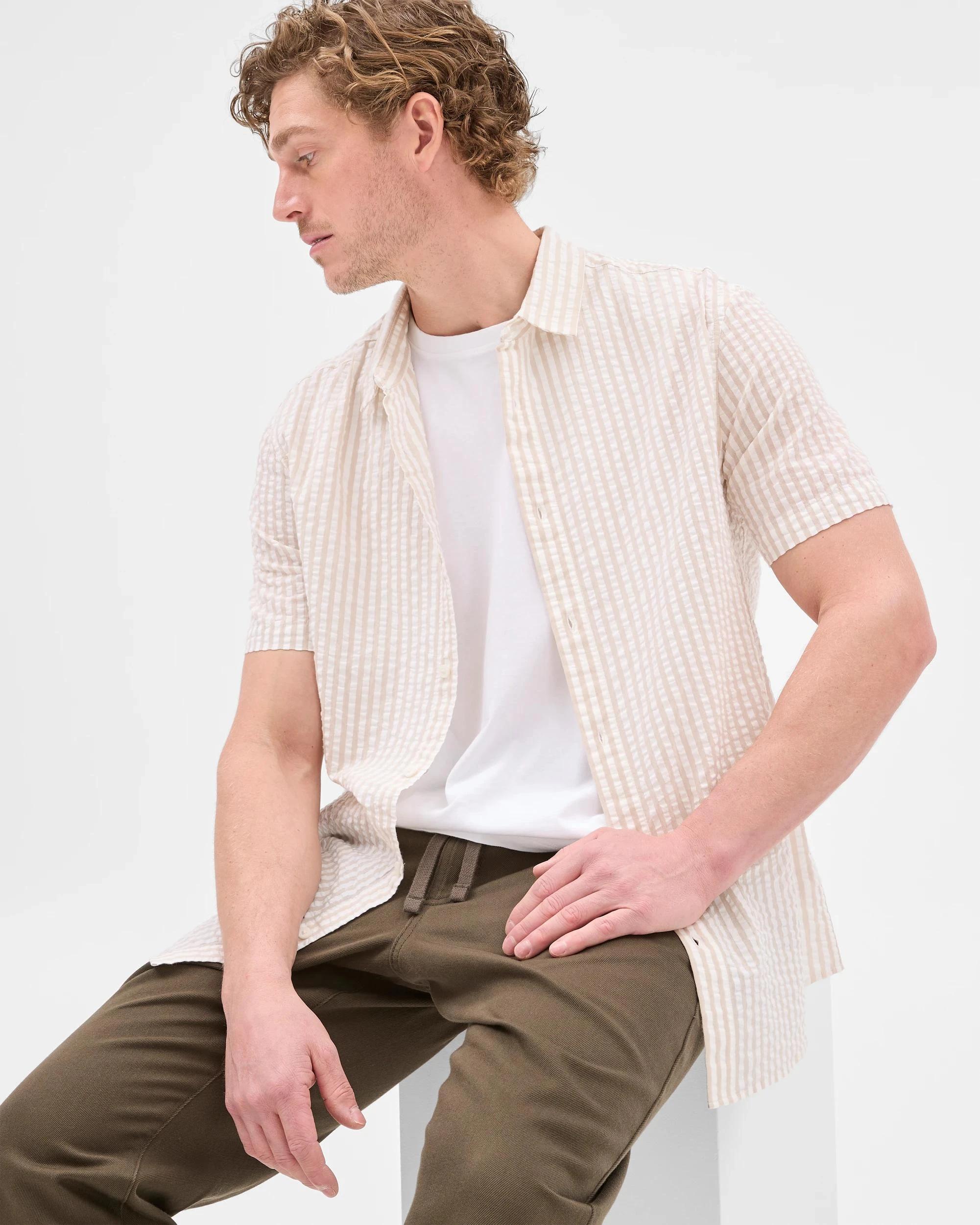 5 Target Australian Cotton Seersucker Shirt LIGHT STONE, 5 of 10