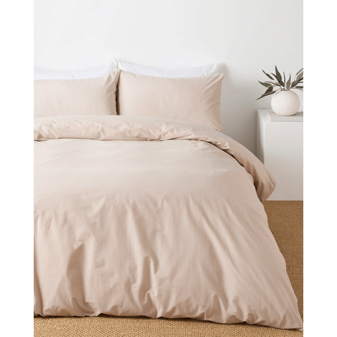 1 Target Harlow Mini Grid Cotton Quilt Cover Set
 - Single Bed
 - Natural, 1 of 3