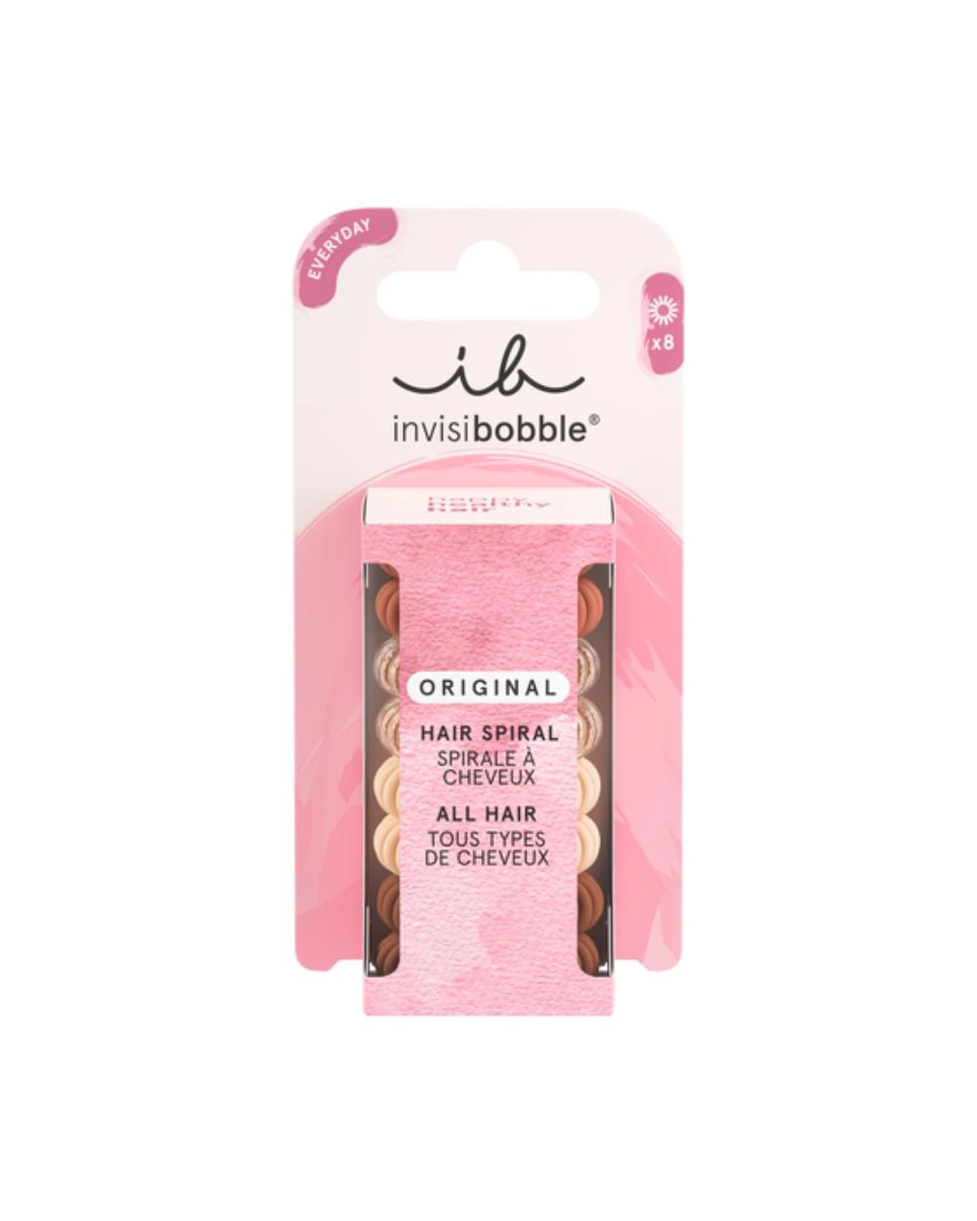 1 Invisibobble Original Spiral Traceless Hair Ties 8Pk - Cafe au Lait - Brown, 1 of 1