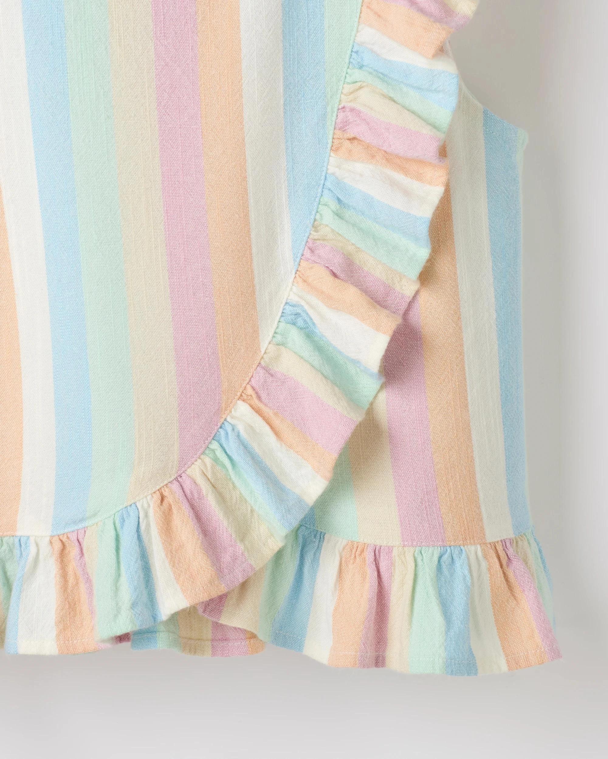 6 Target Woven Cross Front Frill Top STRIPE, 6 of 6