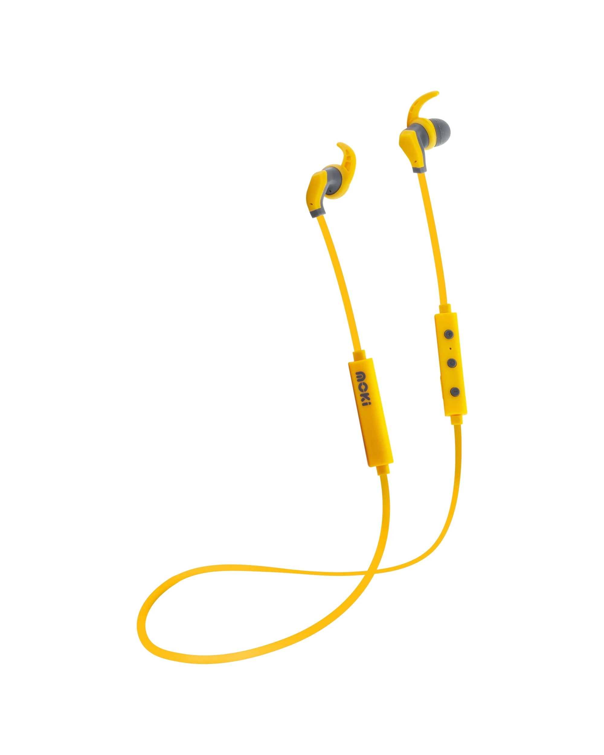 1 Moki Hybrid Bluetooth Earphones Inline Microphone Type-C Charge - Yellow, 1 of 1