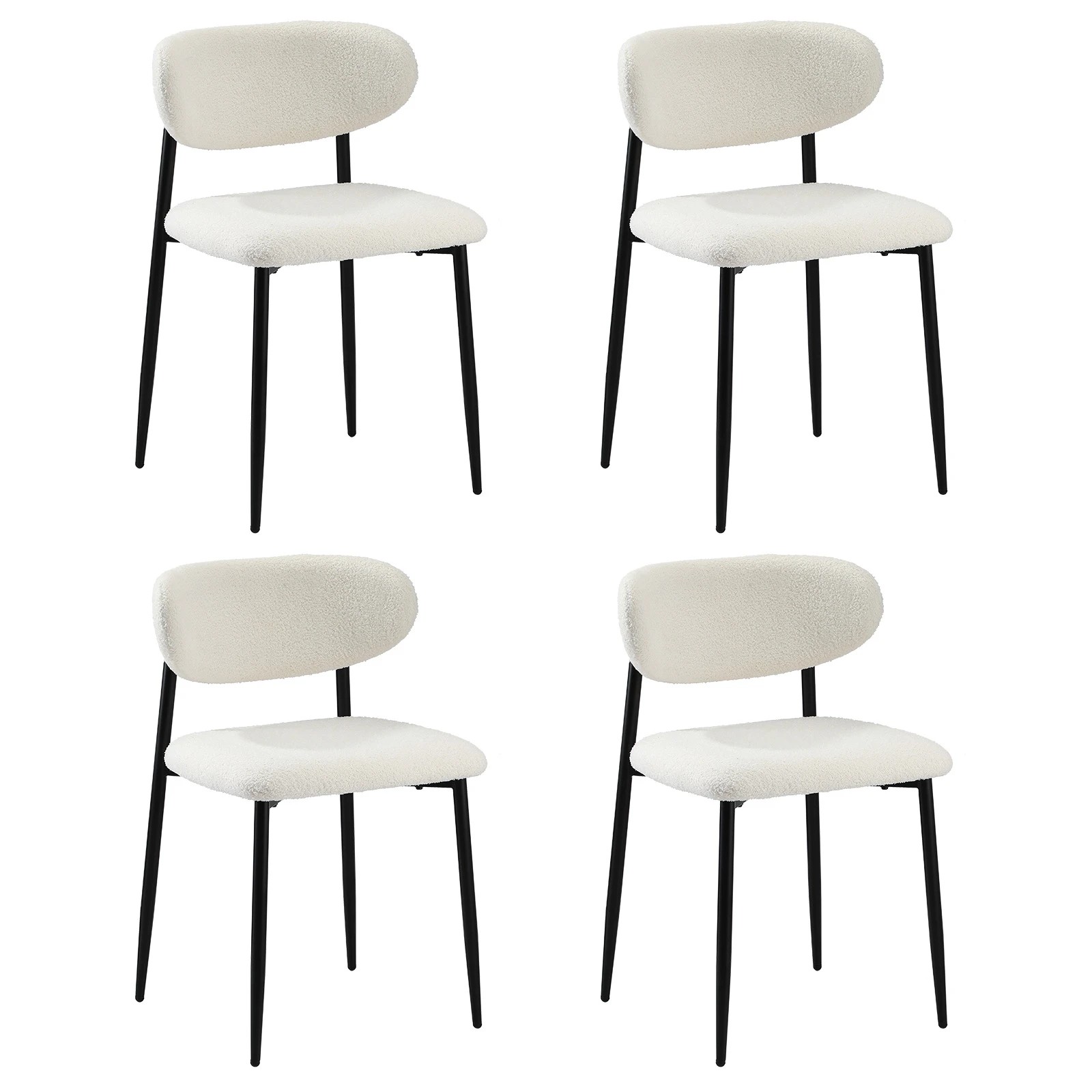 1 Oikiture 4x Dining Chairs Kitchen Chair Cafe Lounge Chair Boucle - Multi, 1 of 9