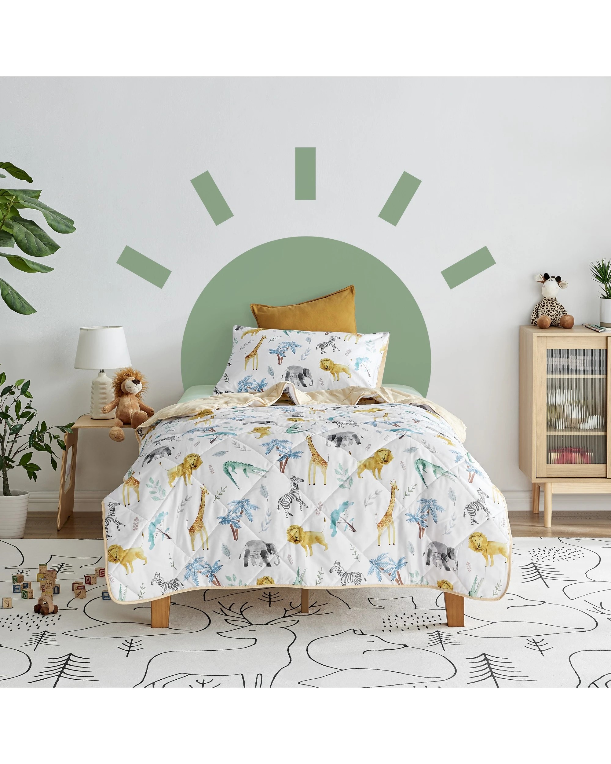 1 Jack & Ava Comforter Set At The Zoo - Double Bed - Animal Print, 1 of 7