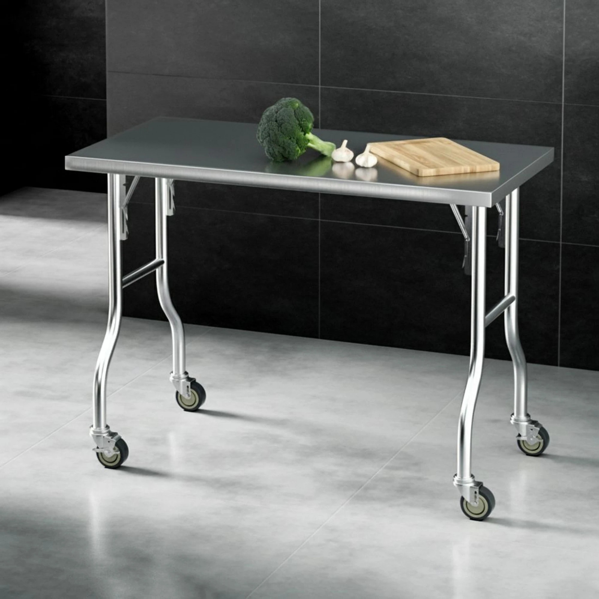 2 Cefito Stainless Steel Kitchen Benches Work Bench Wheels - Multi, 2 of 7