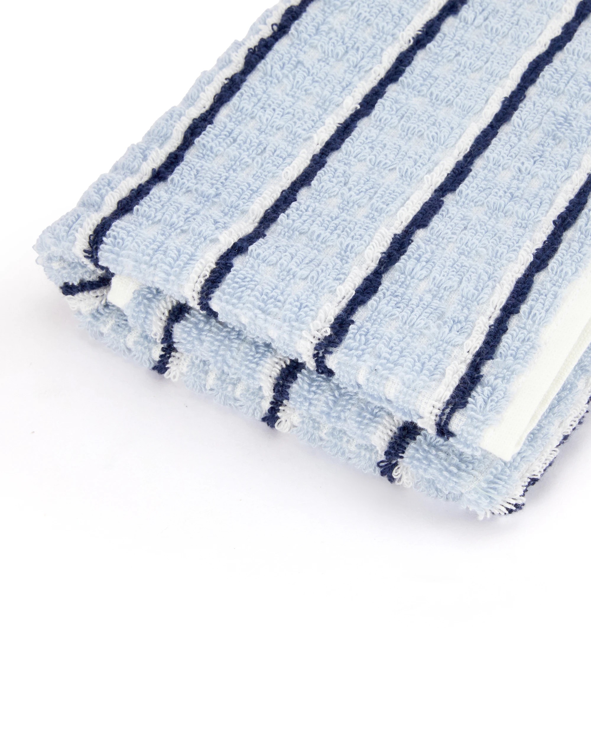 4 Pinstripe Cotton Hand Towel - Blue, 4 of 5
