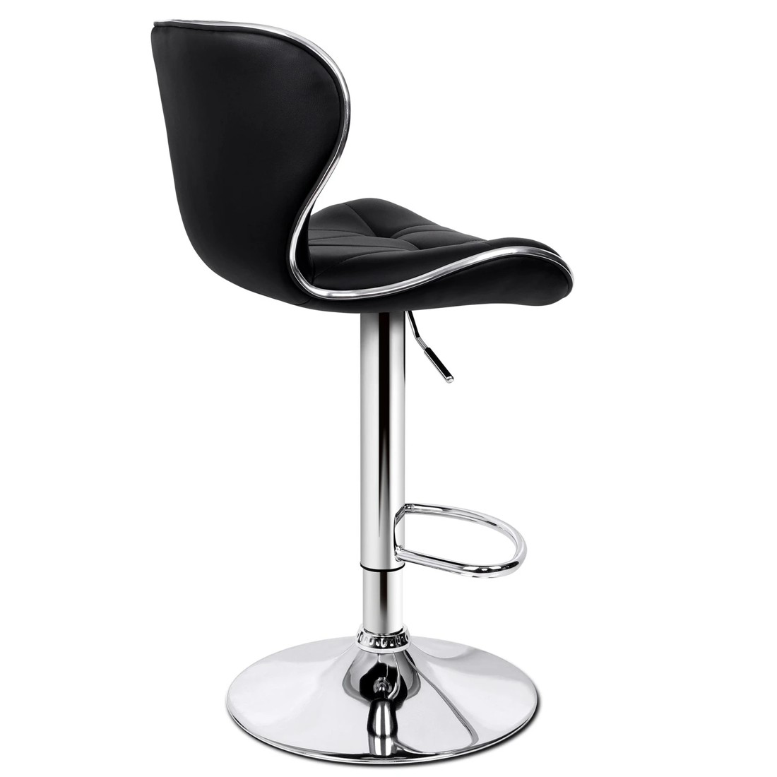 5 Alfordson 2x Bar Stools Luna Kitchen Swivel Chair Leather Gas Lift - Black, 5 of 10