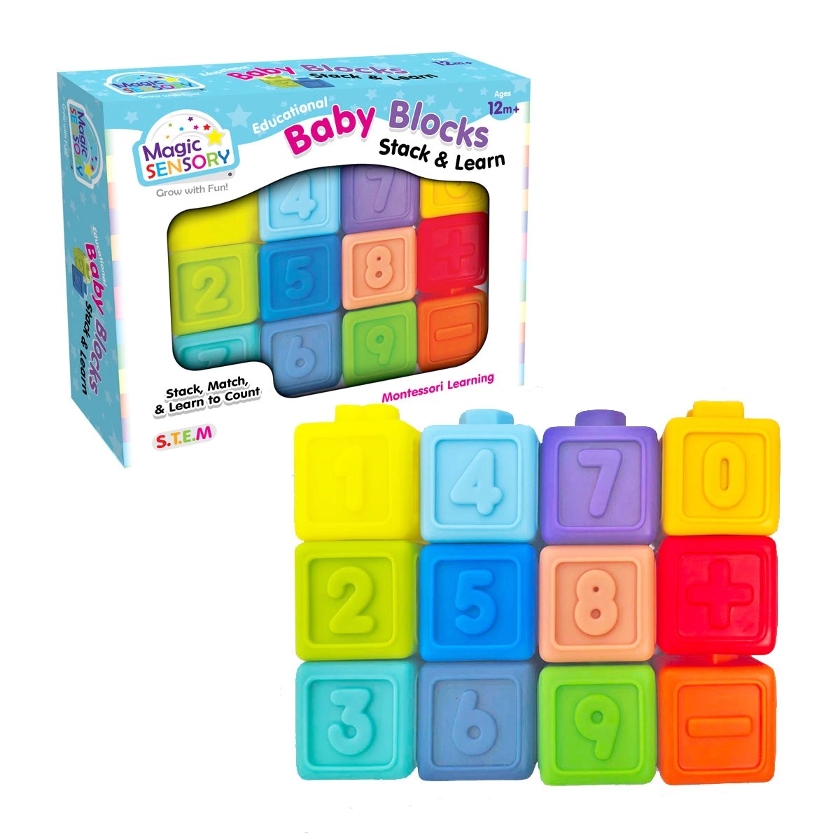 2 Magic Sensory Educational Baby Blocks - Stack & Learn, 2 of 8