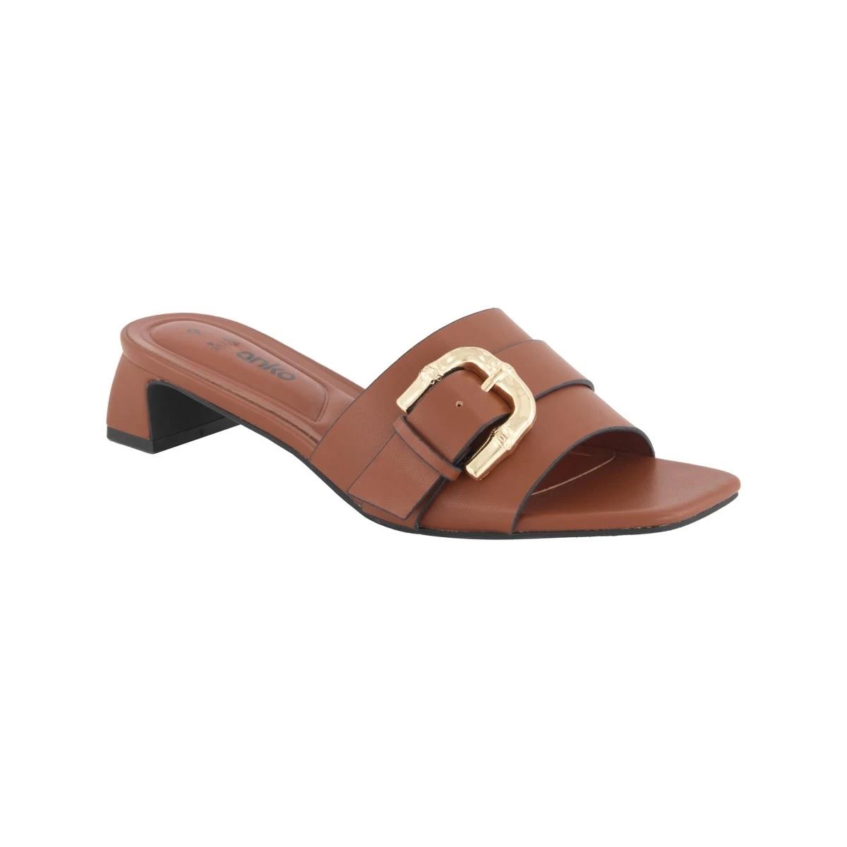 2 Buckle Low Heel Mules Tan, 2 of 5
